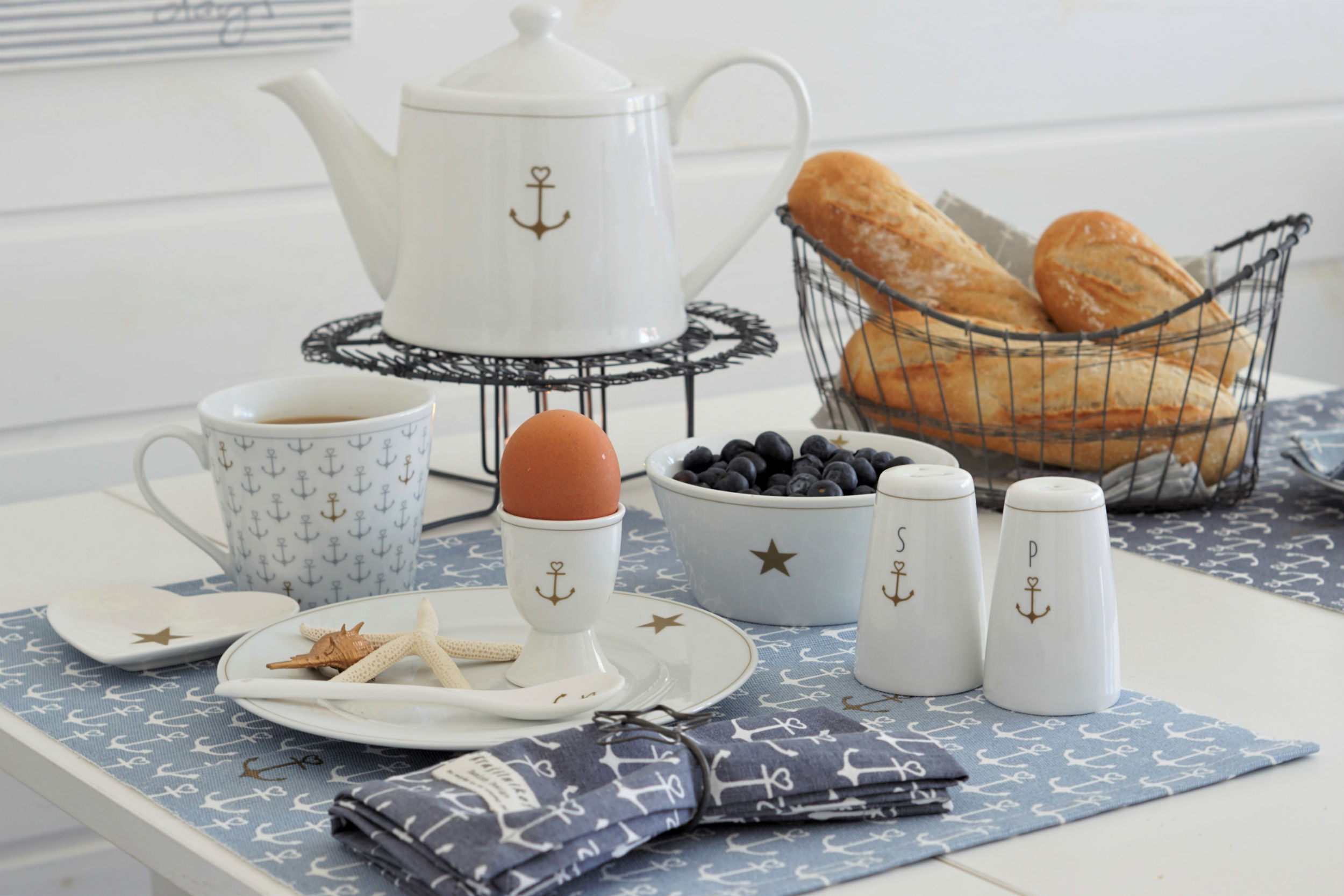 Krasilnikoff Geschirr Serie Gold Anchor