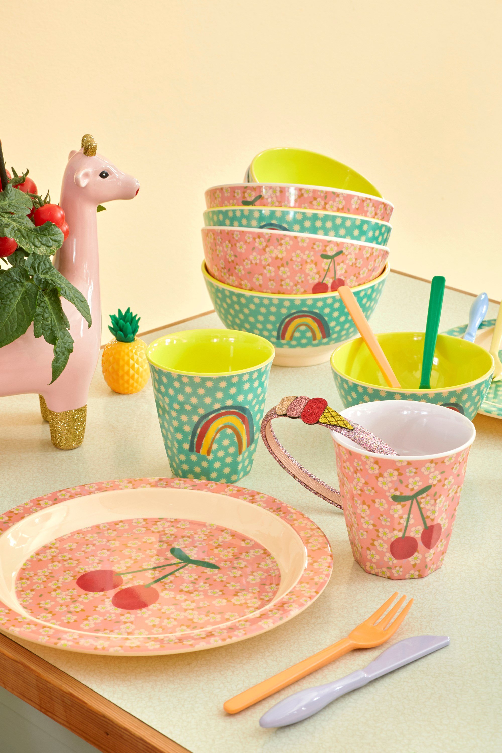 RICE Rainbow and Stars Kindergeschirr