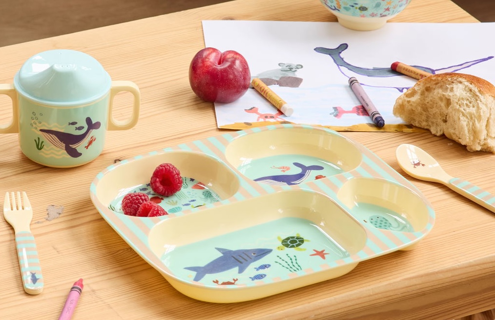 rice Kindergeschirr aus Melamin Ocean Print