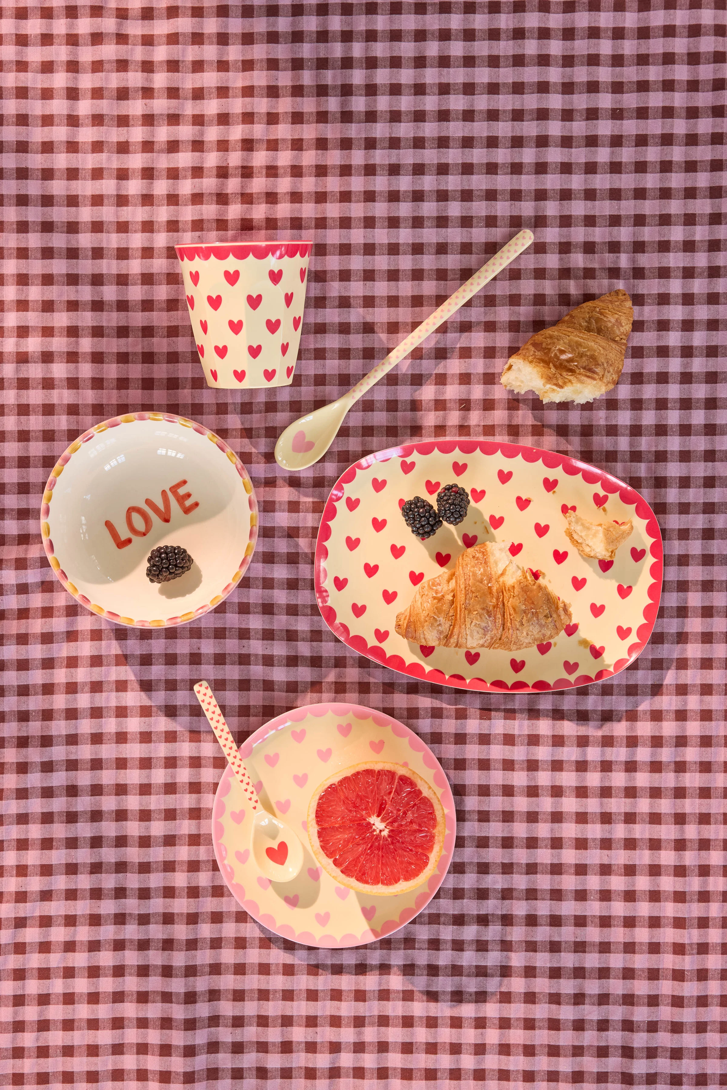 RICE Favorite Hearts Melamin Geschirr & Besteck