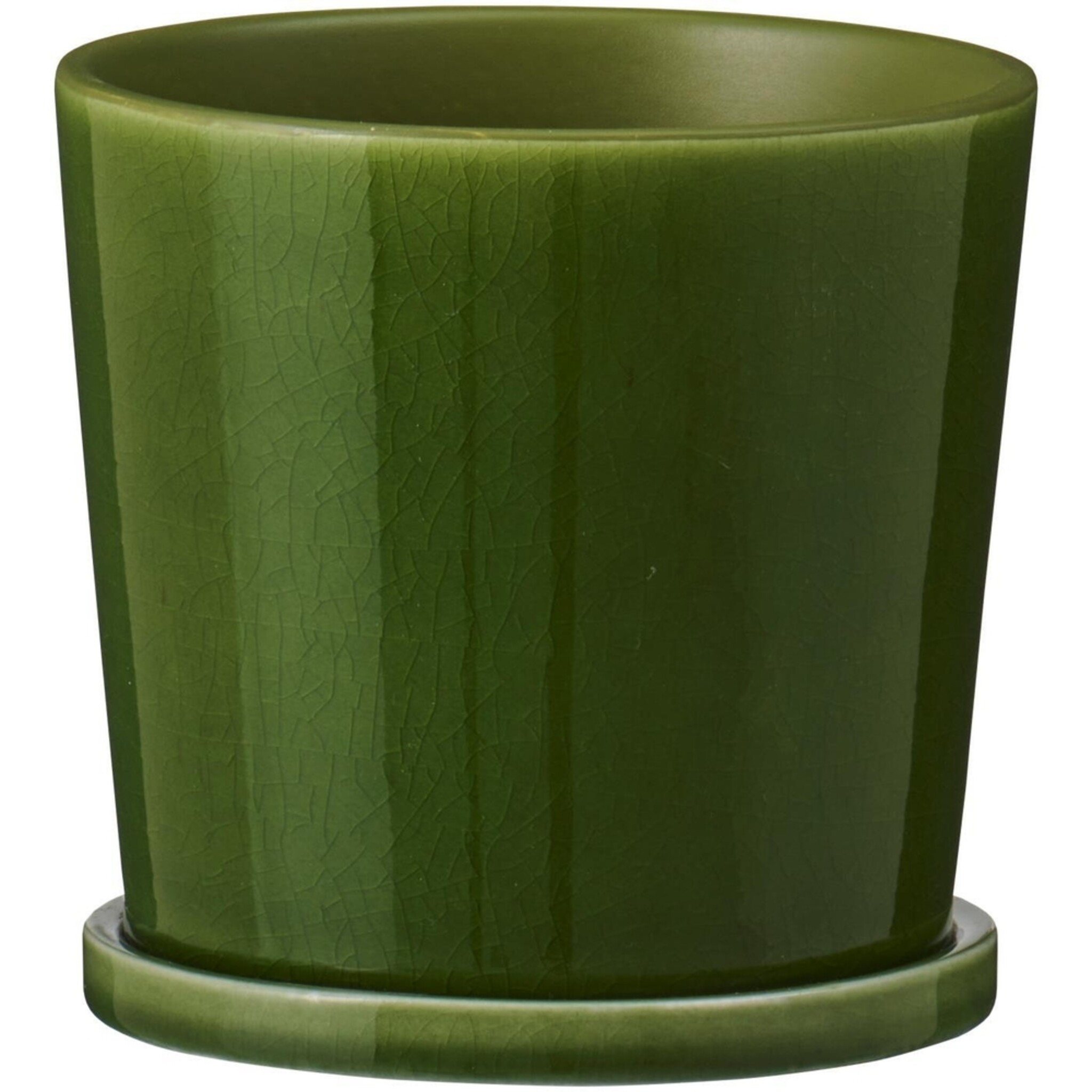 IB Laursen Blumentopf Saga mit Untersetzer, grün H: 11 cm, Ø: 11,5 cm