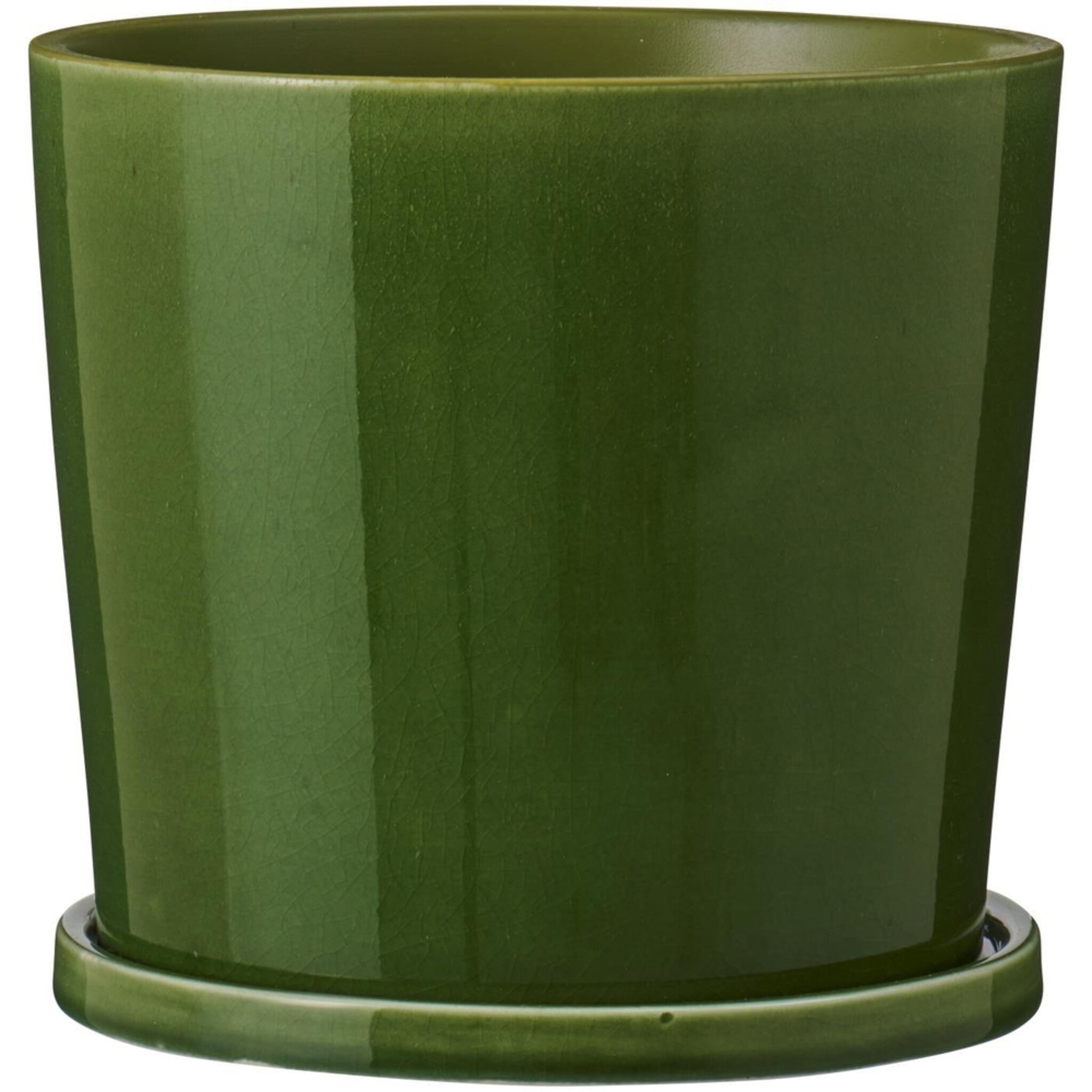 IB Laursen Blumentopf Saga mit Untersetzer, grün H: 15 cm, Ø: 16 cm