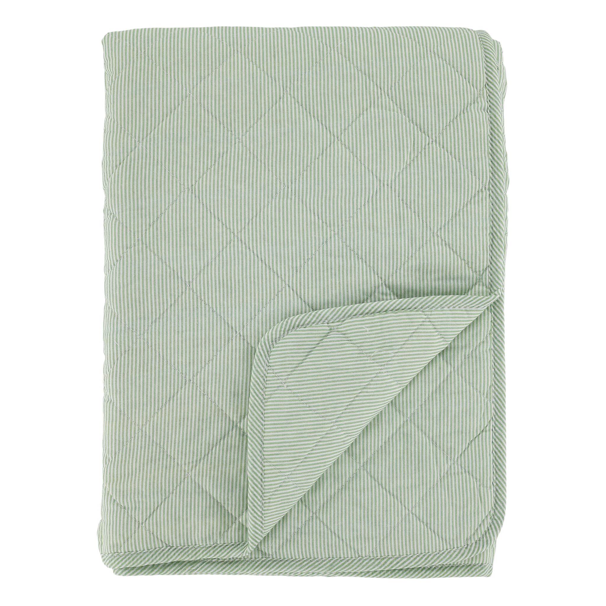 Aix Quilt – Maritime Steppdecke aus Baumwolle, grün 