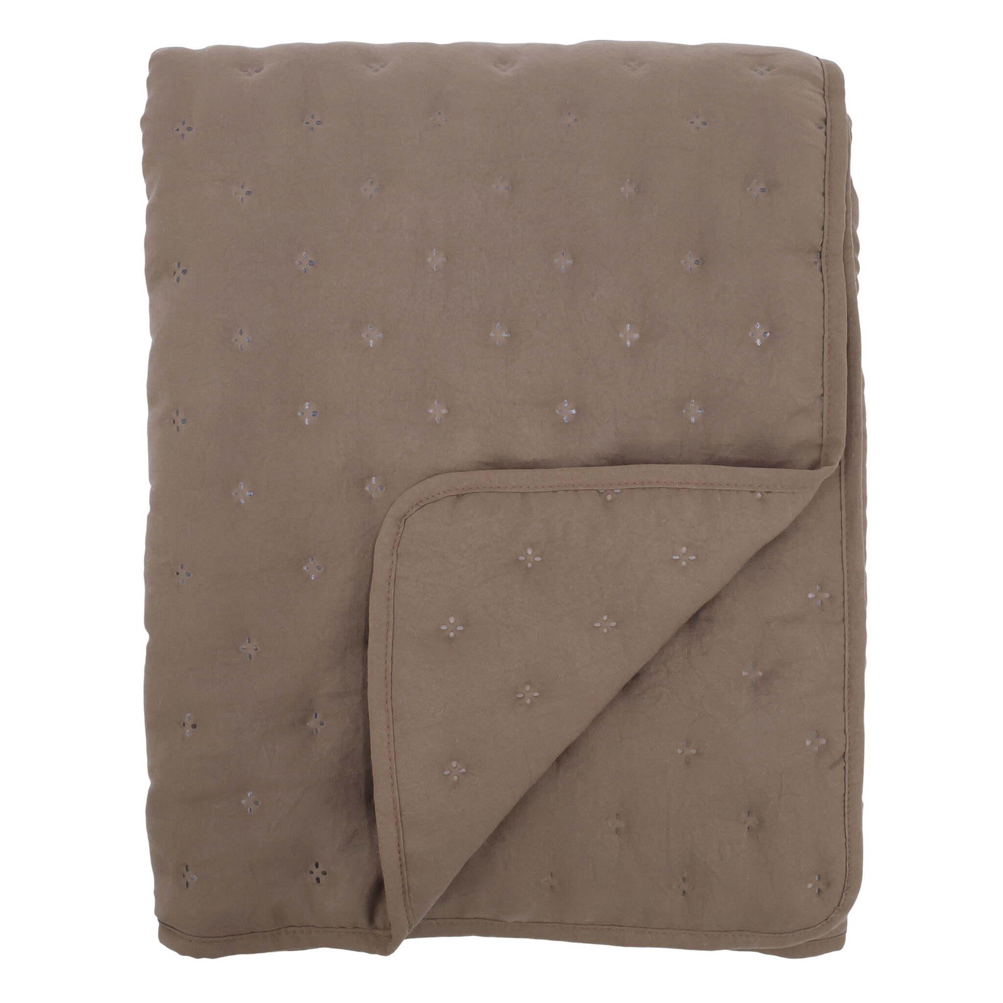 Aix Soft Quilt - Kuscheldecke im Vintage Landhausstil, walnuss 
