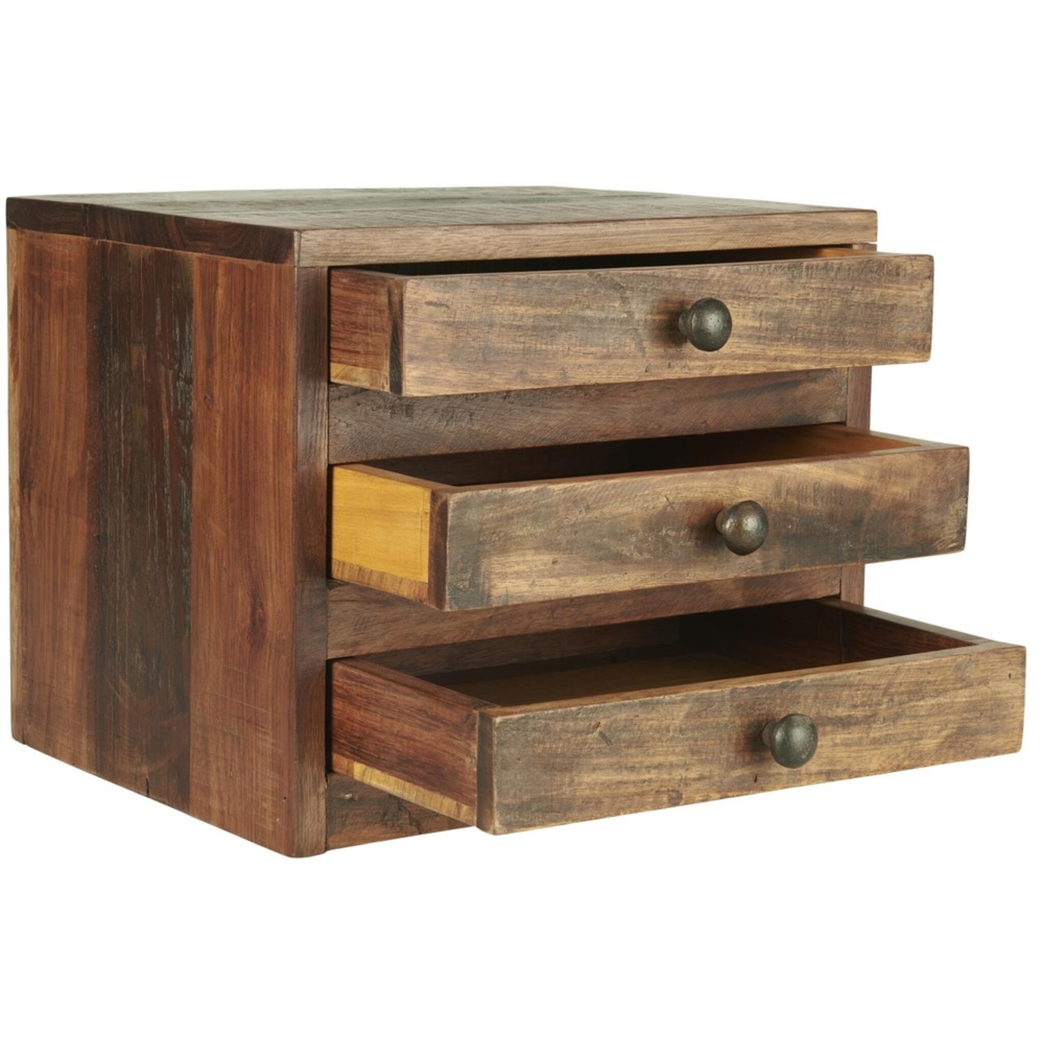 Kleiner Schrank mit Schubladen UNIKA, natur 30 x 27 x 25 cm, 3 Schubladen