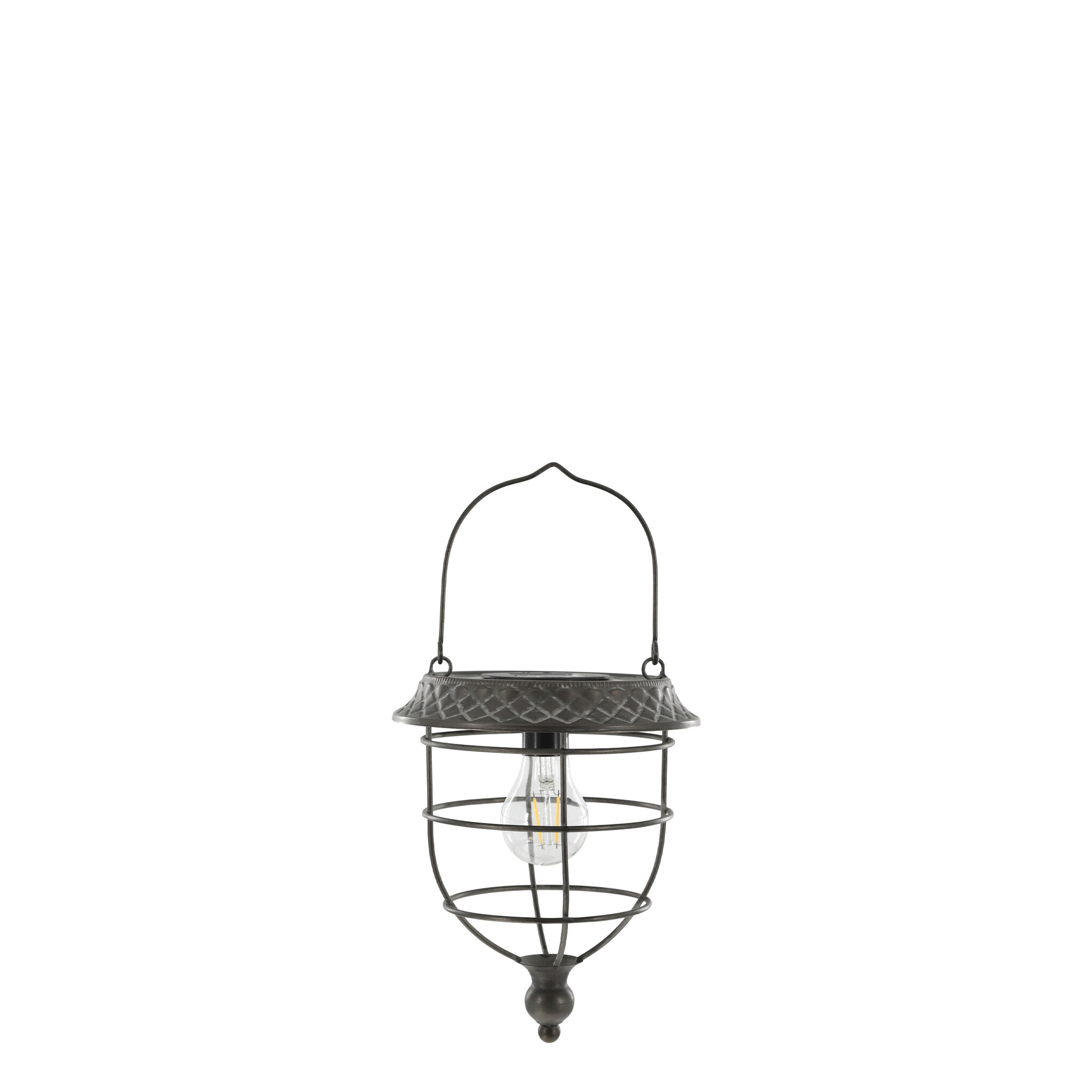 Solarlaterne zum Hängen – Vintage LED, antique zink 