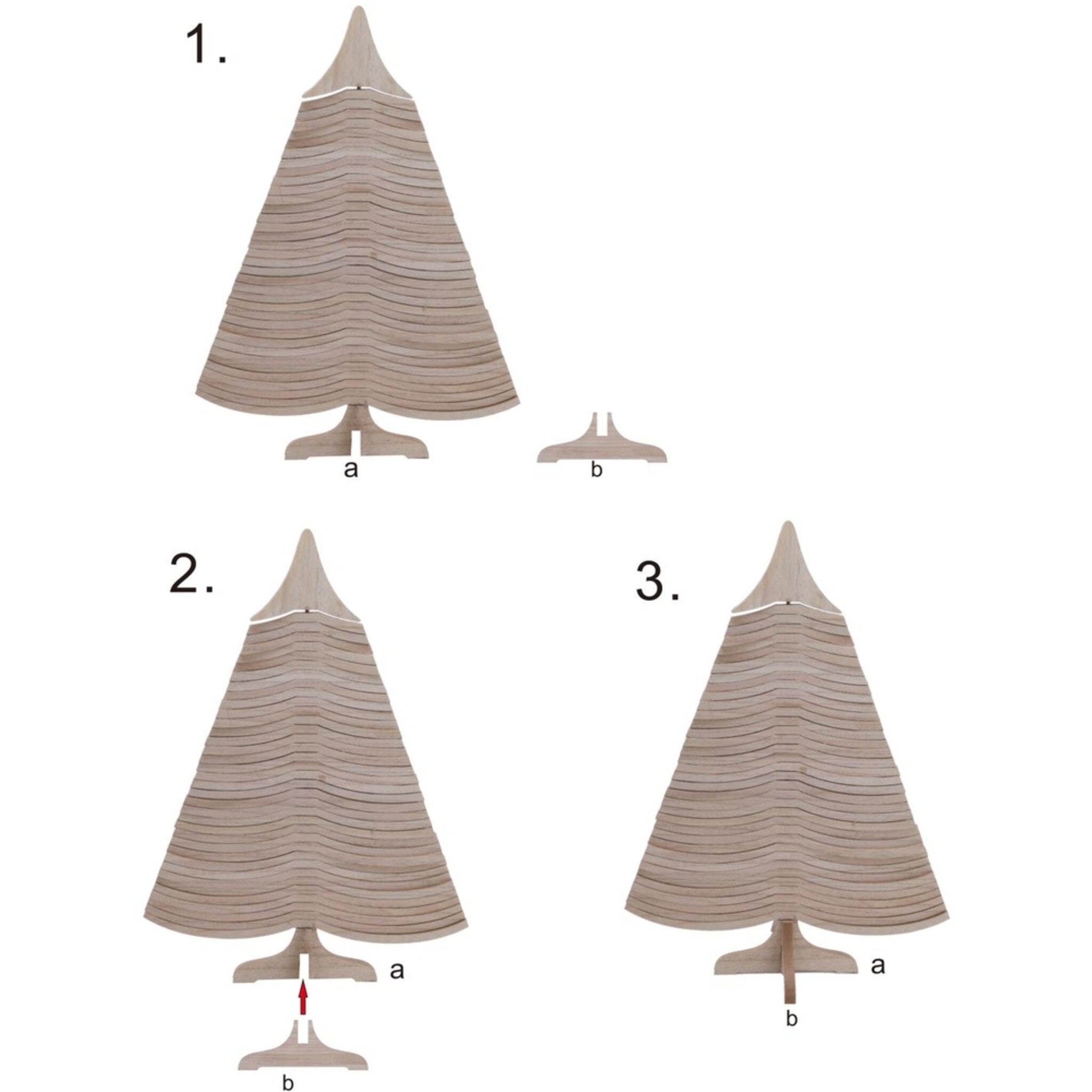 Deko Holz Tannenbaum stehend mit beweglichem Zweigen,  