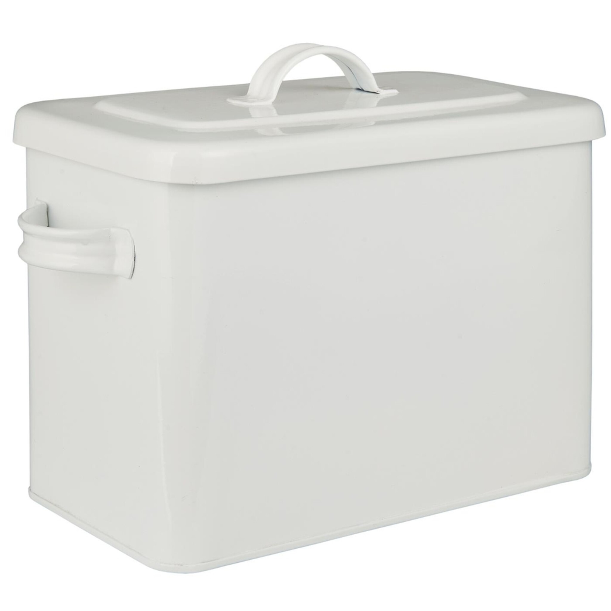 Weiße Metall Box mit Deckel, weiss 