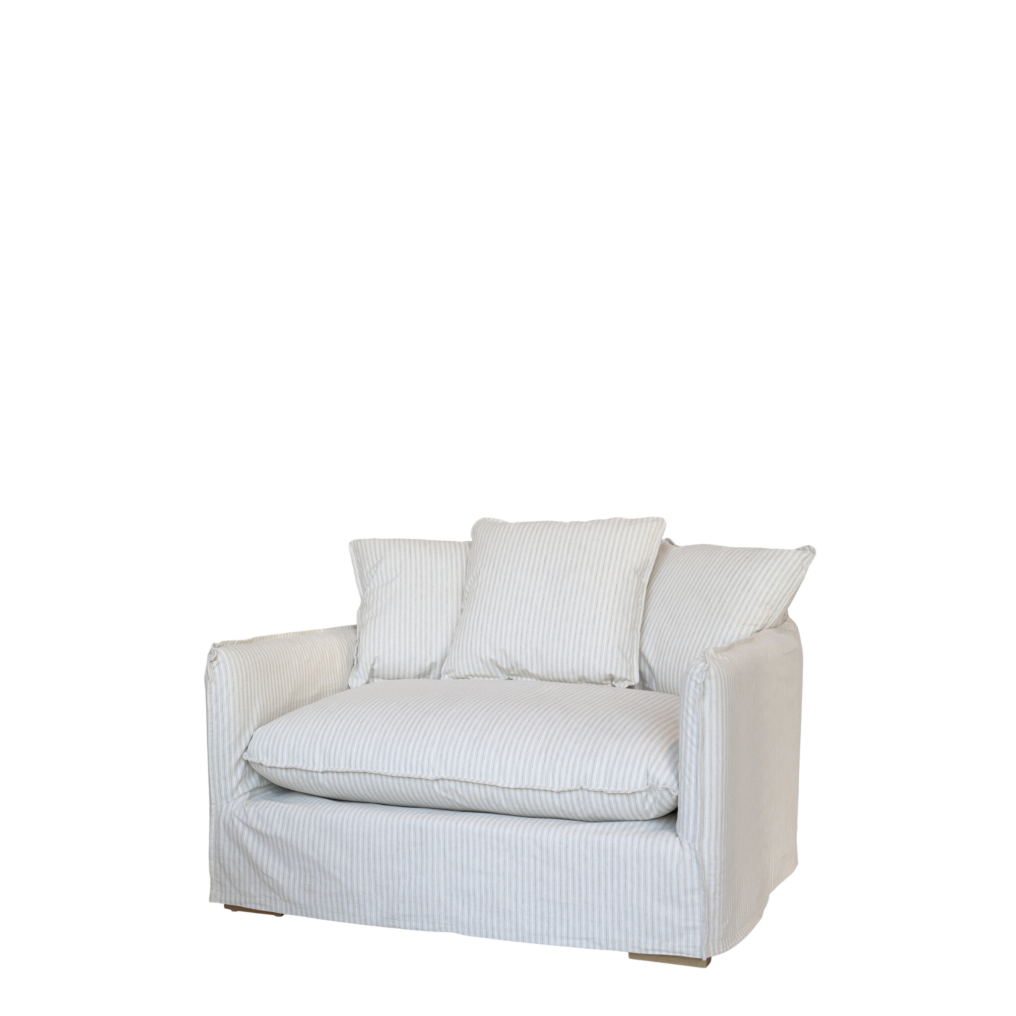 Malo Sessel – Französischer Landhausstil mit 3 Kissen, creme 