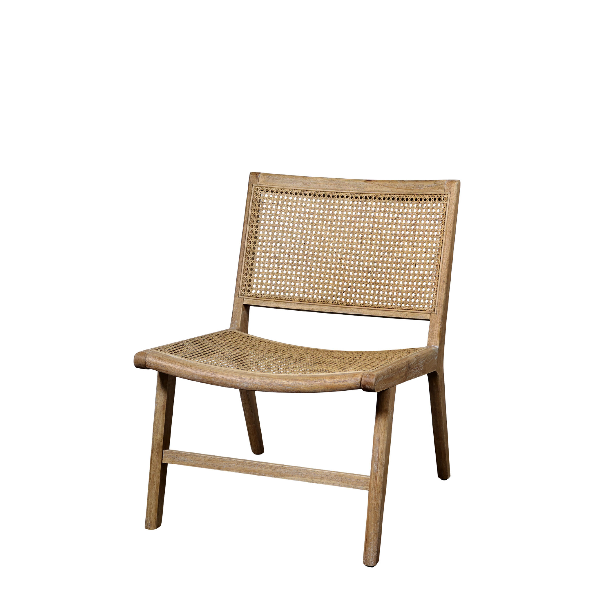Loungesessel Rennes aus Rattan und Gummibaumholz, natur 