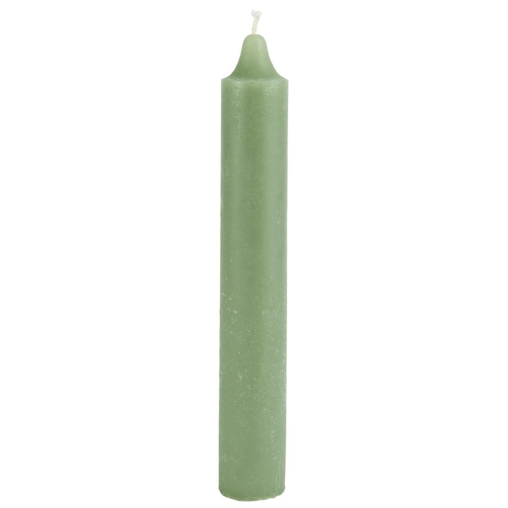 Dickere Rustikale Stabkerze 25 cm, Ø 3,8 cm, staubig grün 