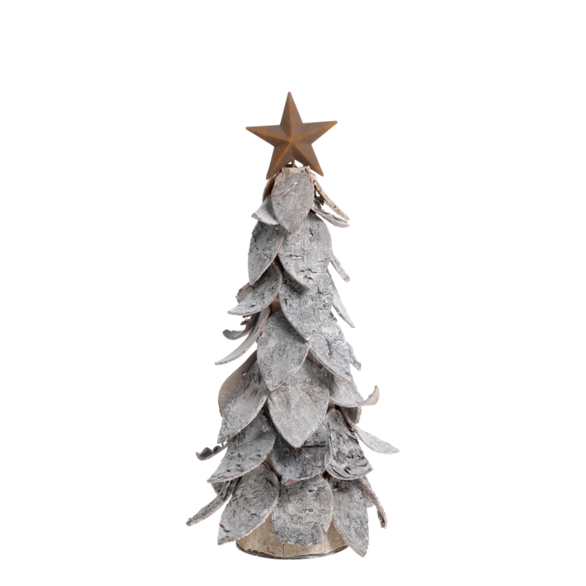 Deko Weihnachtsbaum aus Birkenrinde mit Stern, natur Höhe 36, Ø 17 cm