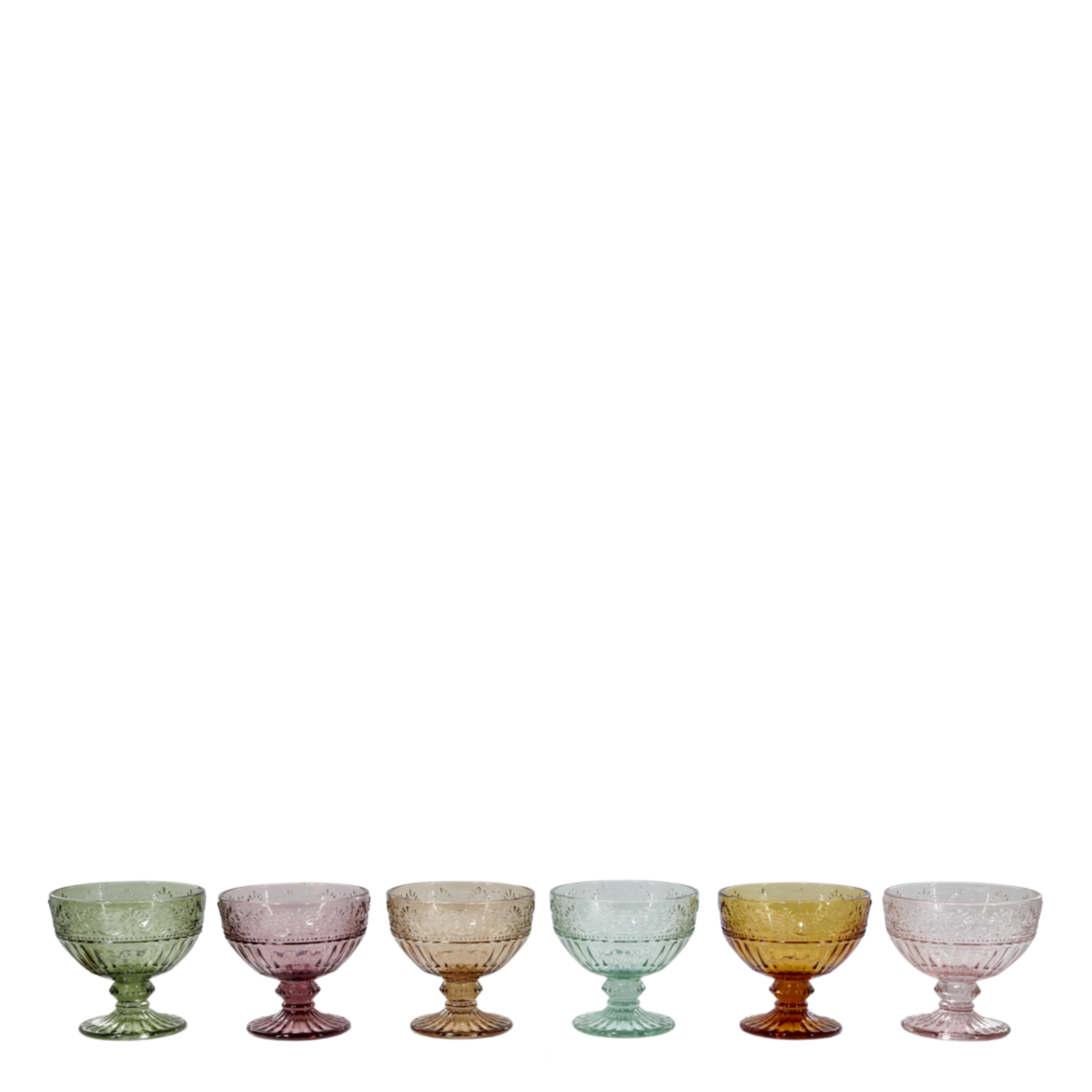 Saint-Émilion Trinkschale Glas mit Muster 6er, diverse 