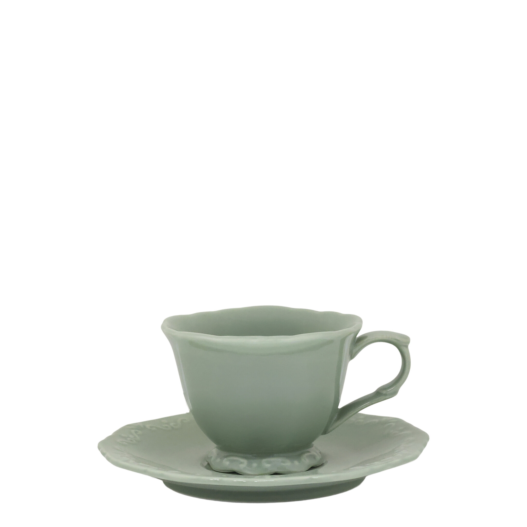 Chic Antique Provence Kaffeetasse mit Untertasse, verte 