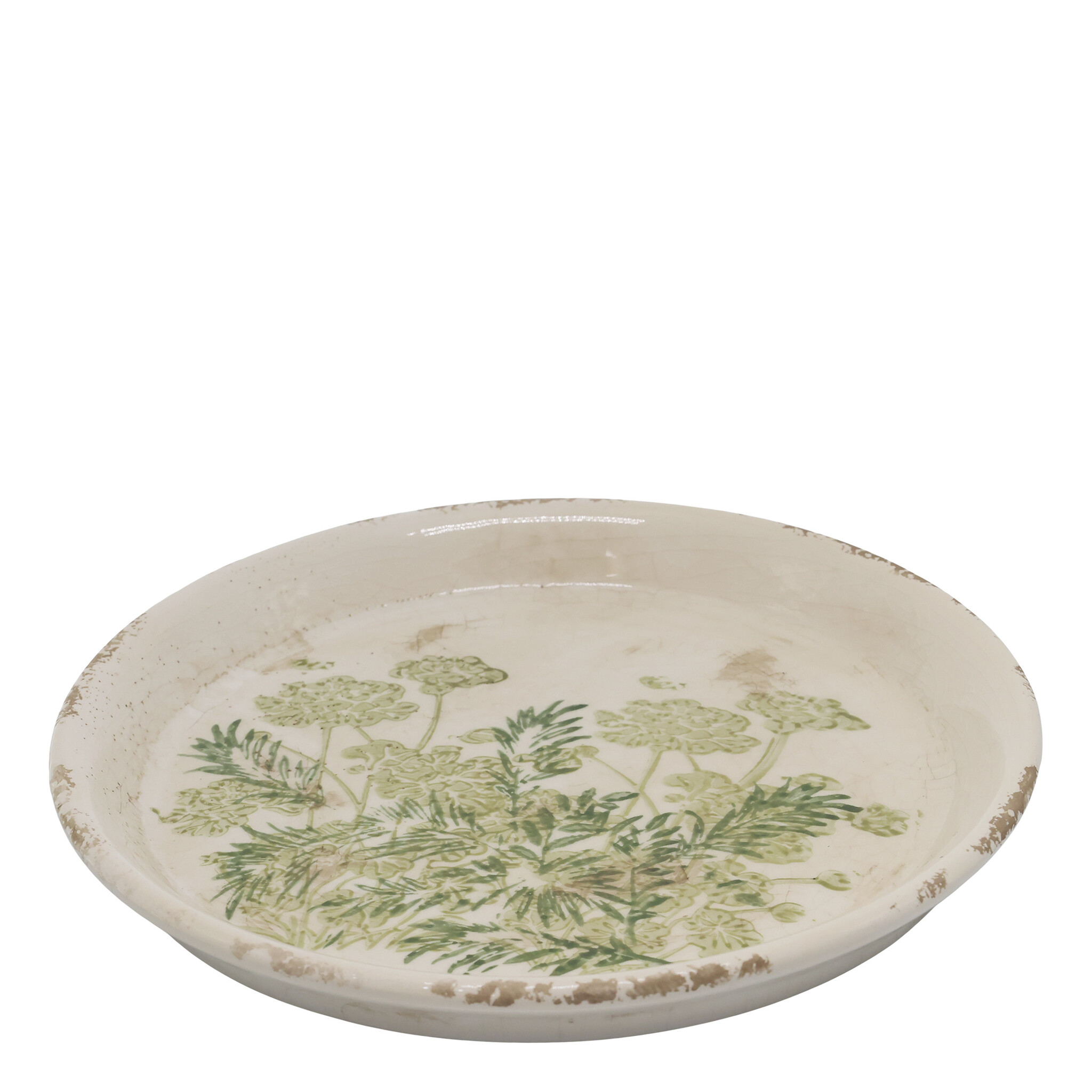 Laval Keramik-Tablett – Romantischer Blumendruck, verte 