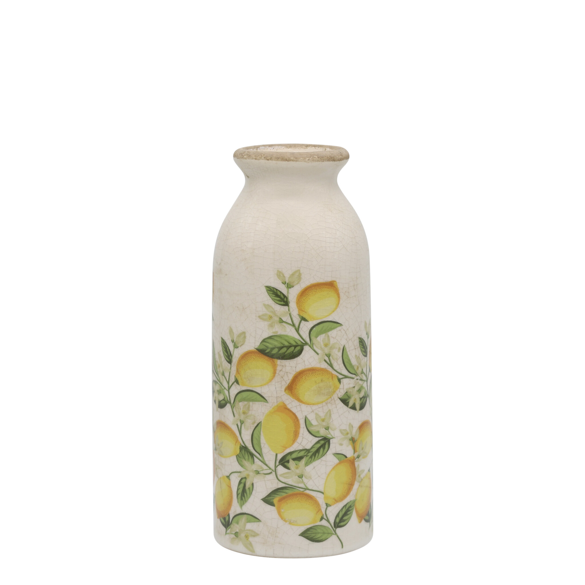 Chic Antique Keramikflasche Limone Blossom, creme 20 cm, Ø 8 cm