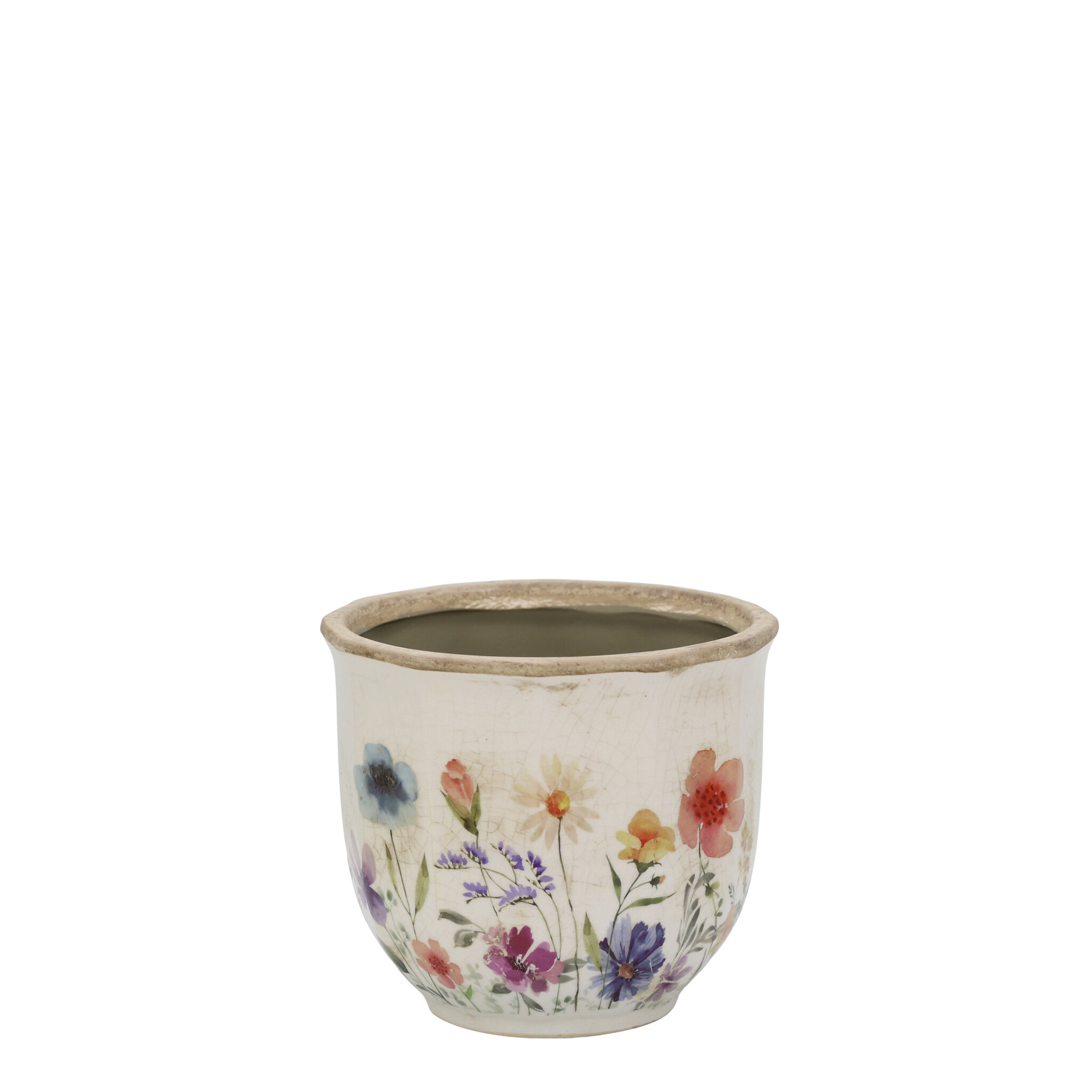 Übertopf Fleurville – Nostalgischer Blumentopf im Landhausstil, creme 12,5 cm, Ø 14 cm