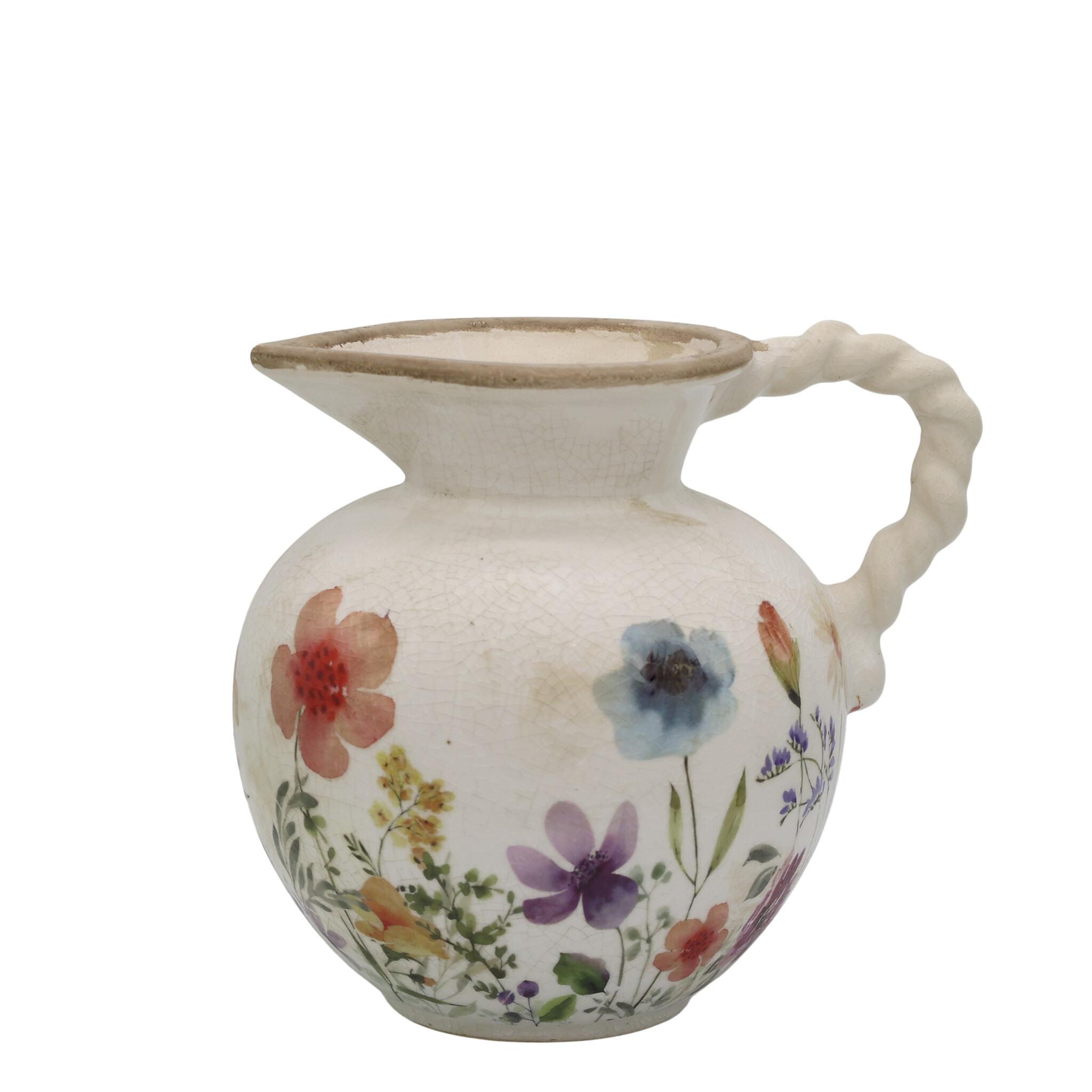 Fleurville Kanne mit gedrehtem Henkel, creme 