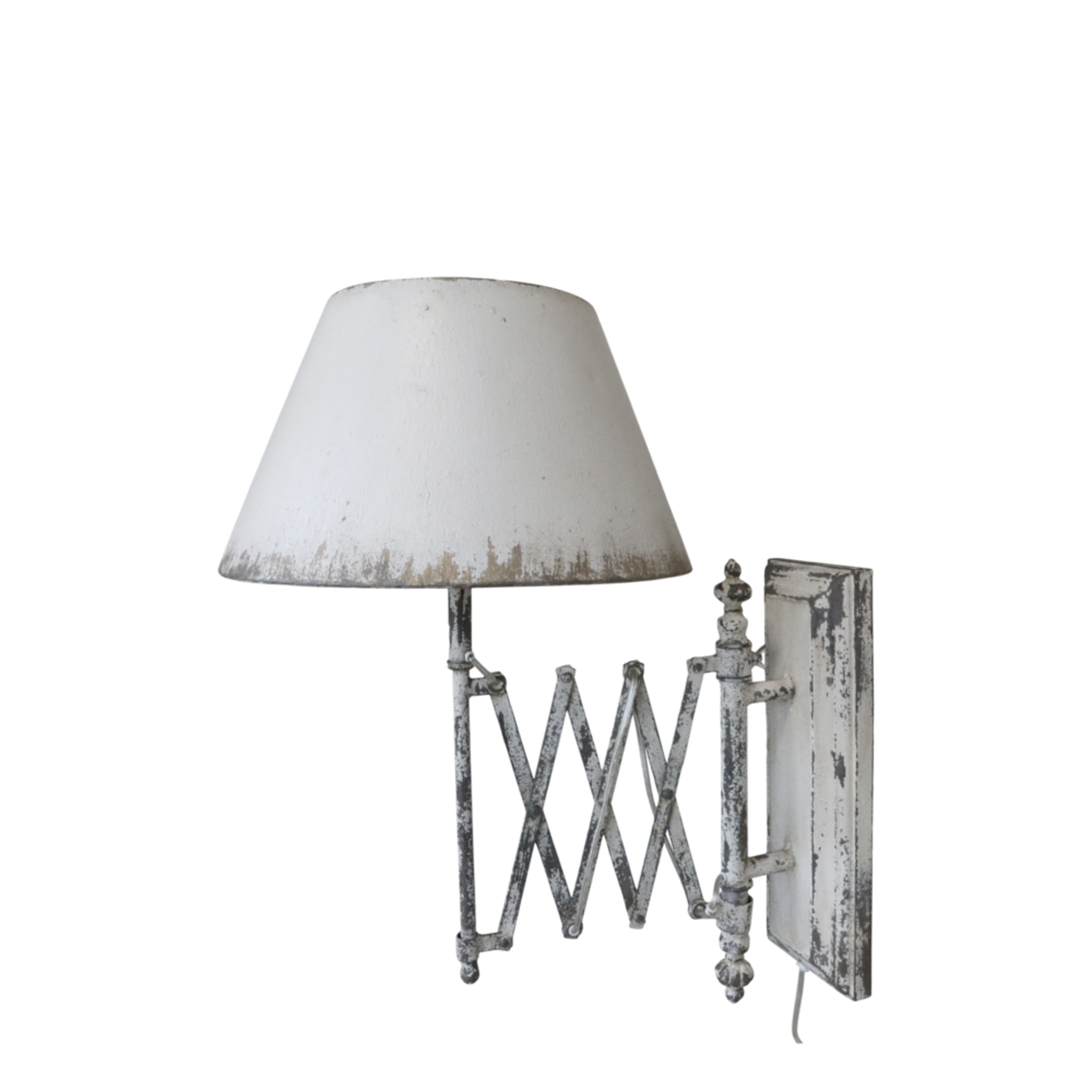 Wandlampe mit Ziehharmonika Halterung, antique creme 