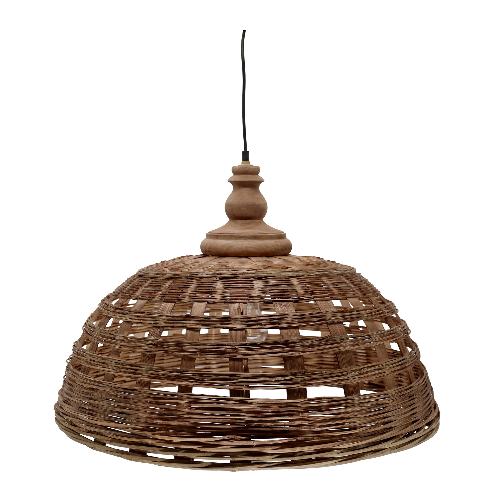 Rattan Hängelampe Ø 62 cm – Landhausstil, natur 