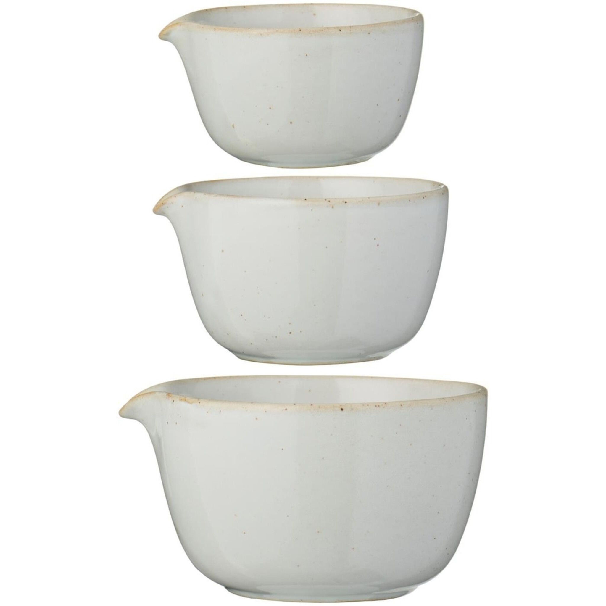 IB Laursen 3er Schalensatz mit Ausgießer, weiss 