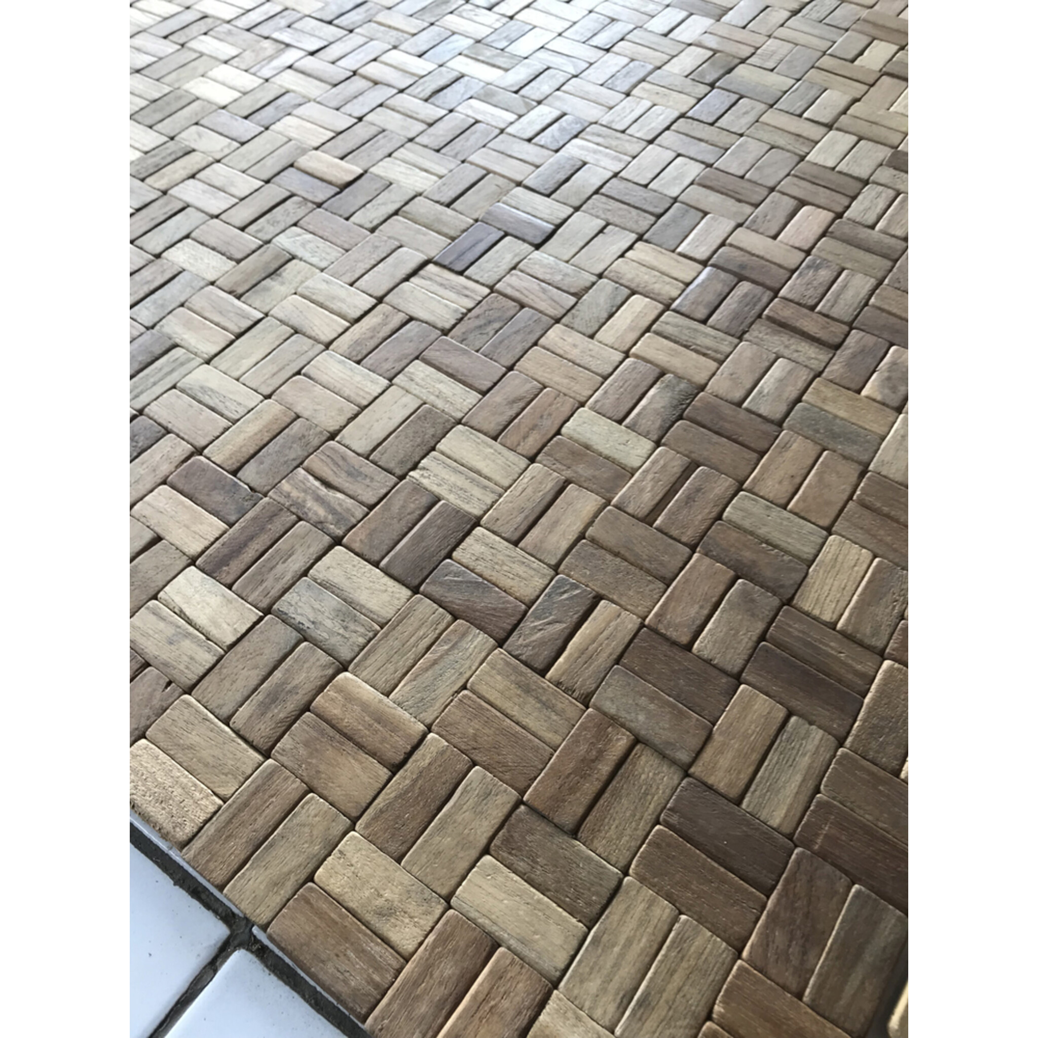 Saunamatte Badematte Fußmatte Wood aus Teakholz, natur 