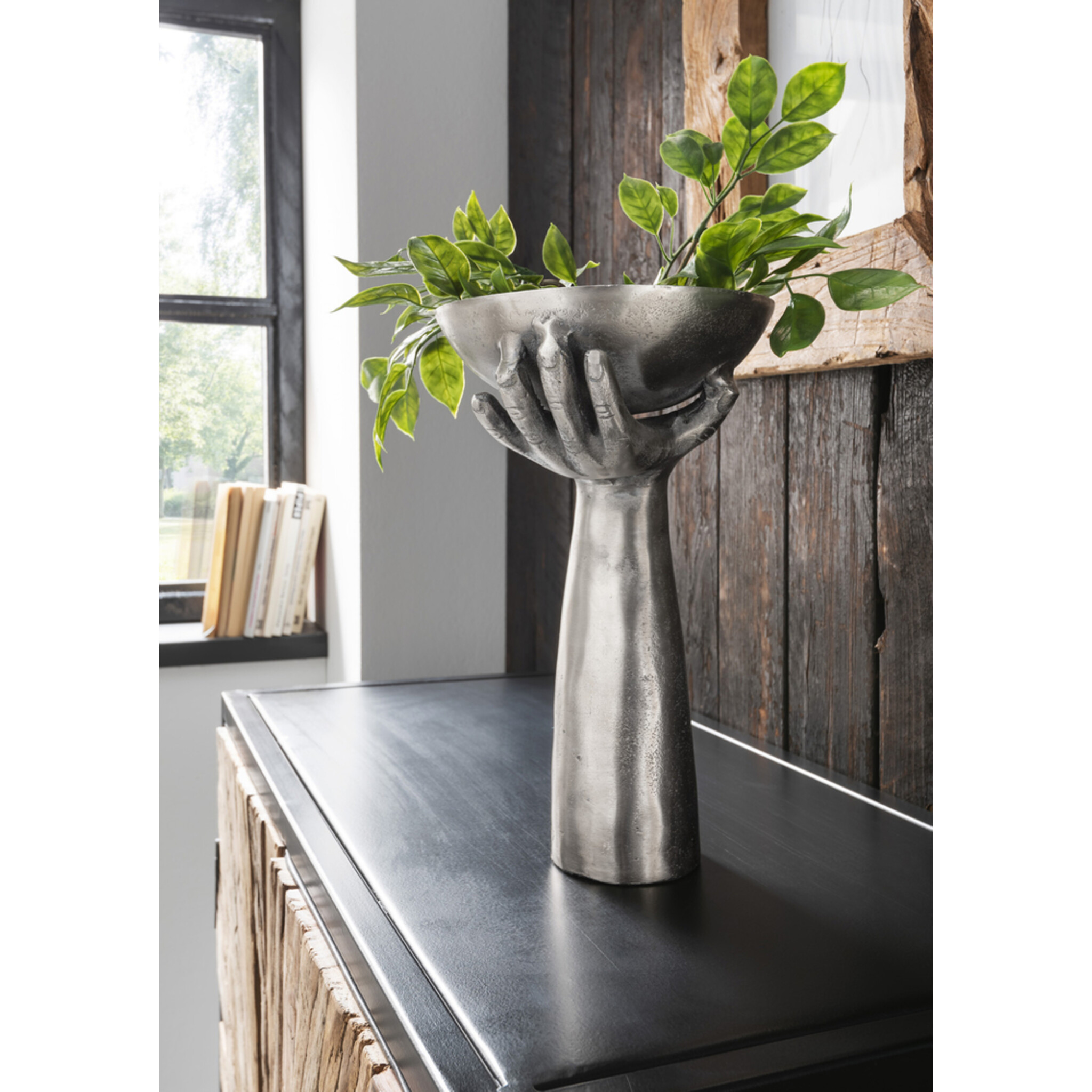 Deko-Schale Hand, silber 