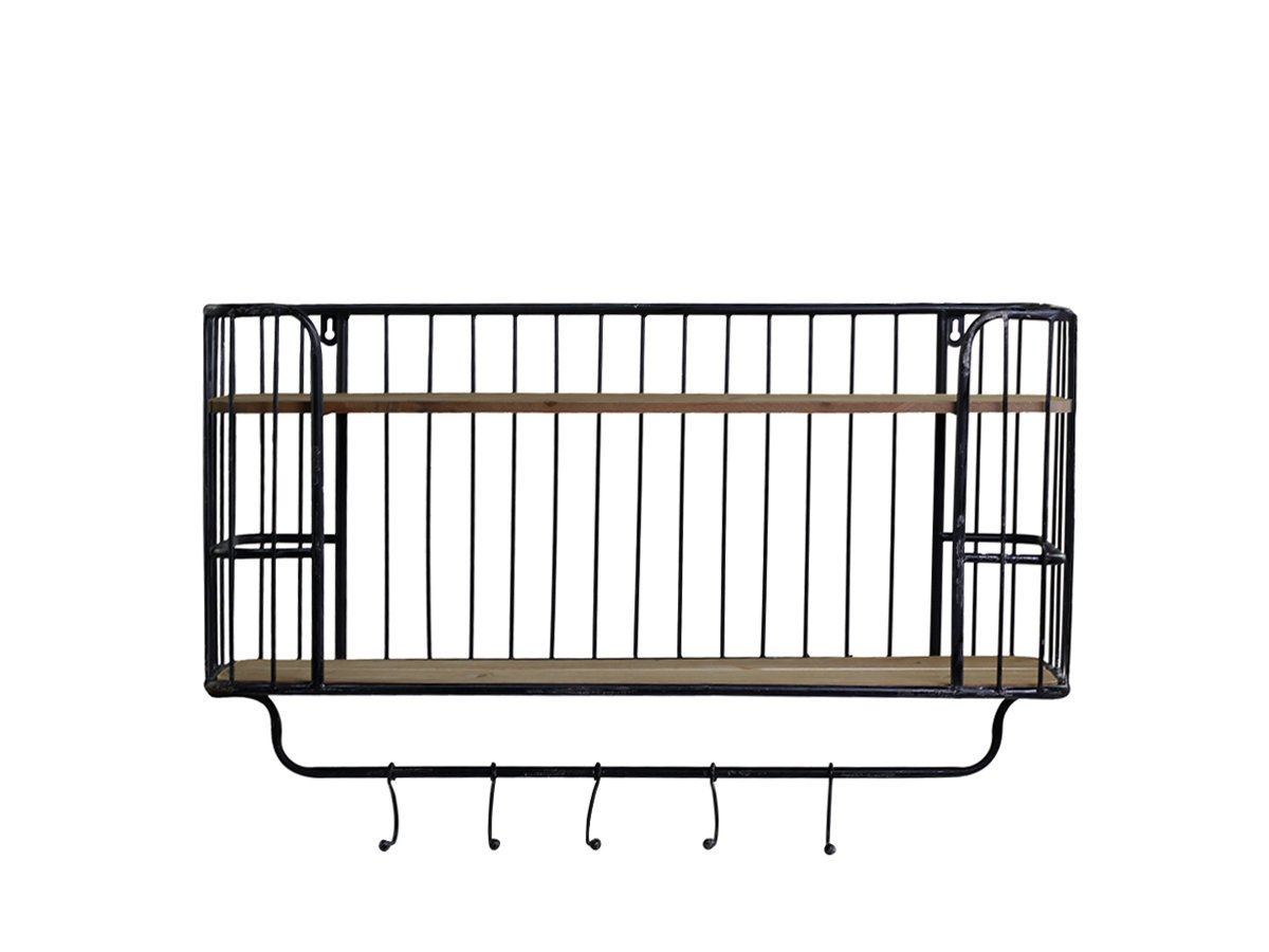 Altes Regal Garderobe mit Haken, schwarz 72 x 20 x 45 cm