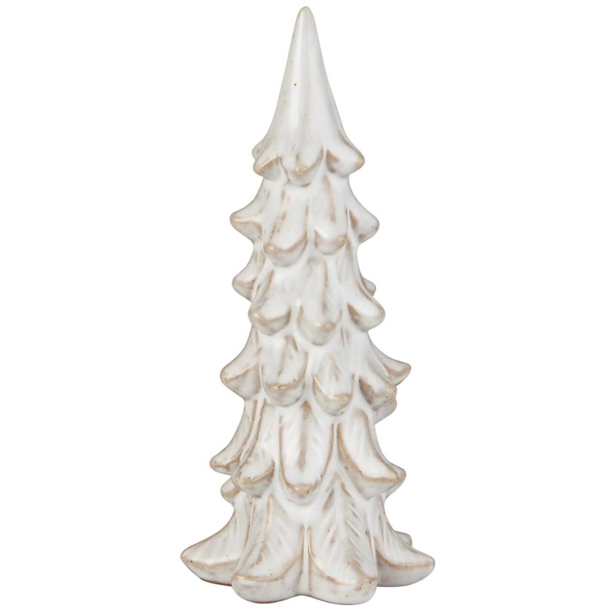 Tannenbaum aus Keramik, weissmeliert Höhe 19.5, Ø 7.8 cm