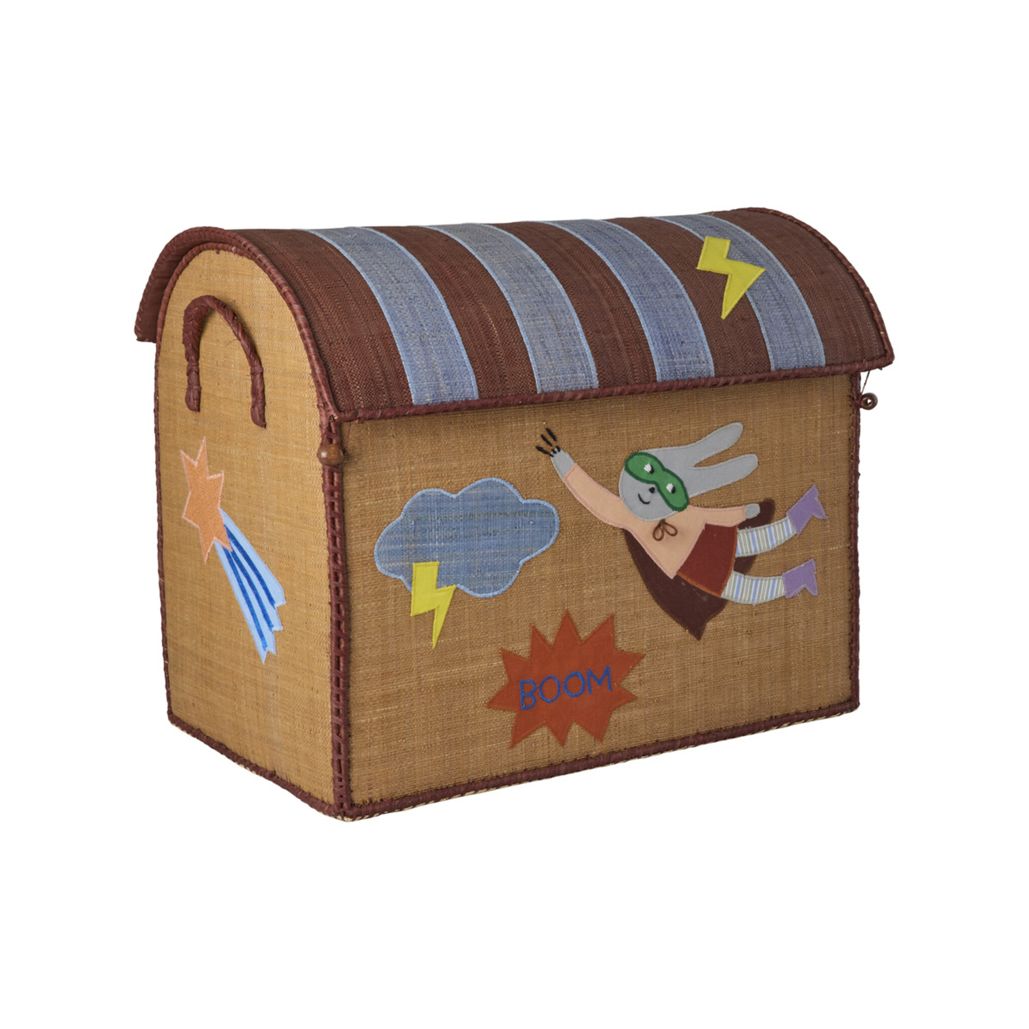 Raffia Spielzeugkörbe Hero Blau – 3er-Set,  