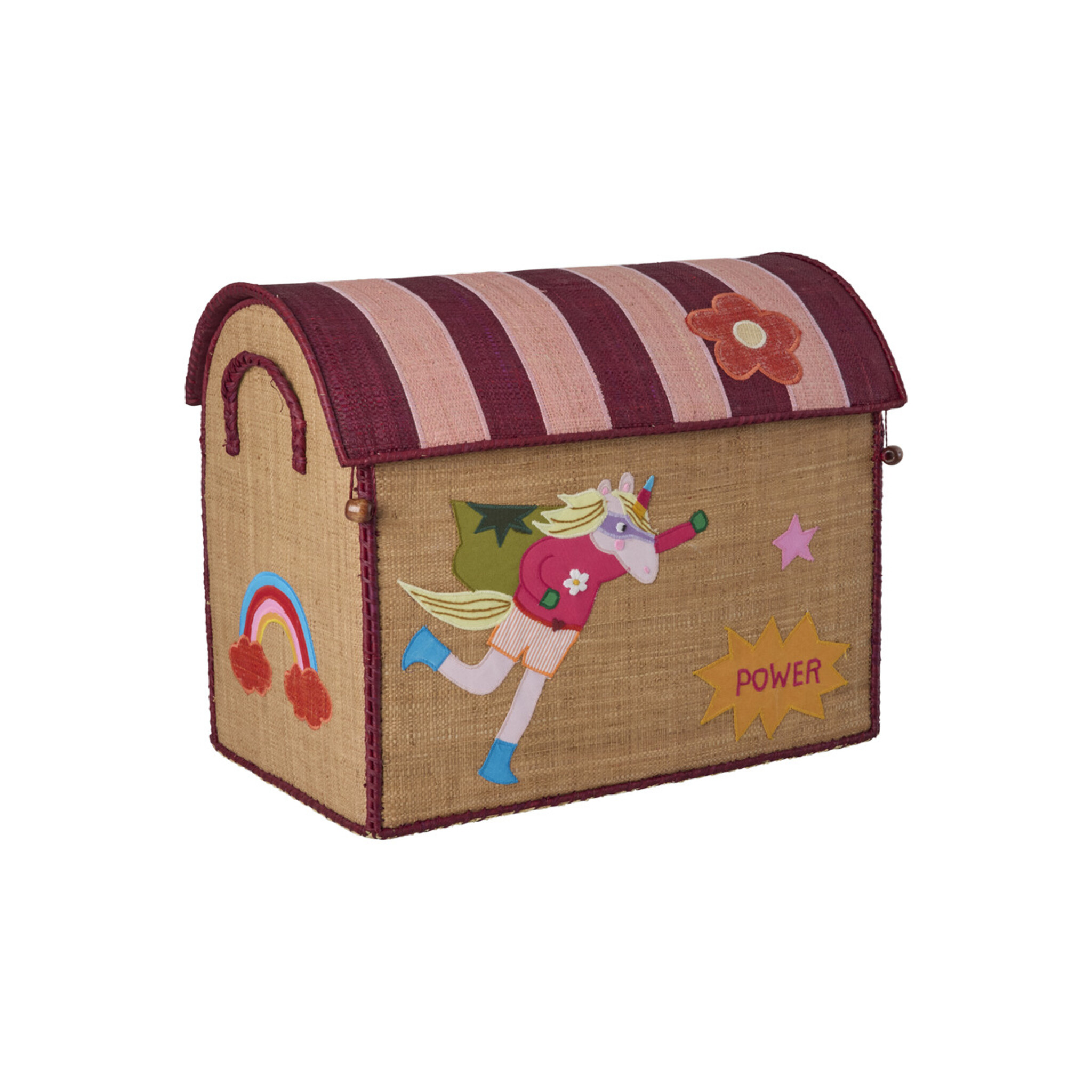 Raffia Spielzeugkörbe Hero Pink – 3er-Set,  