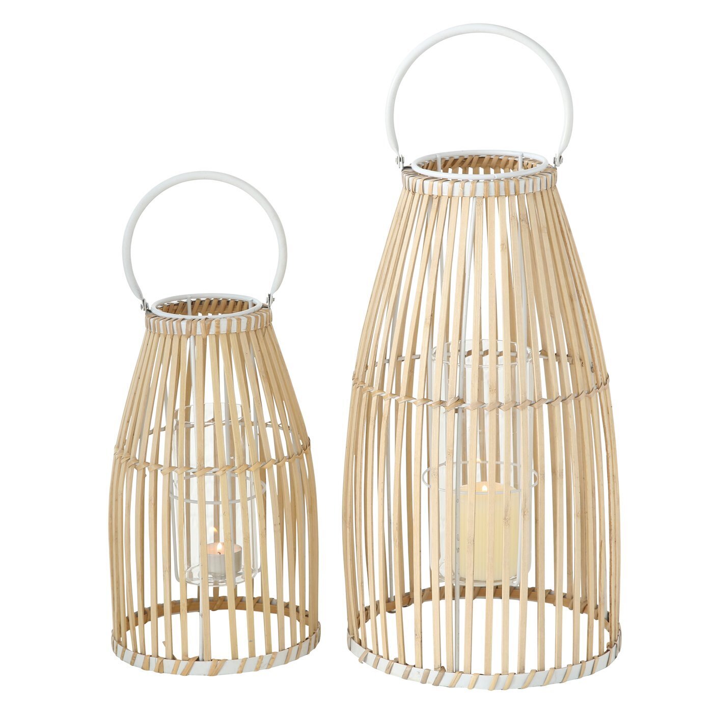 Bambus Windlicht Flint 2er, natur 