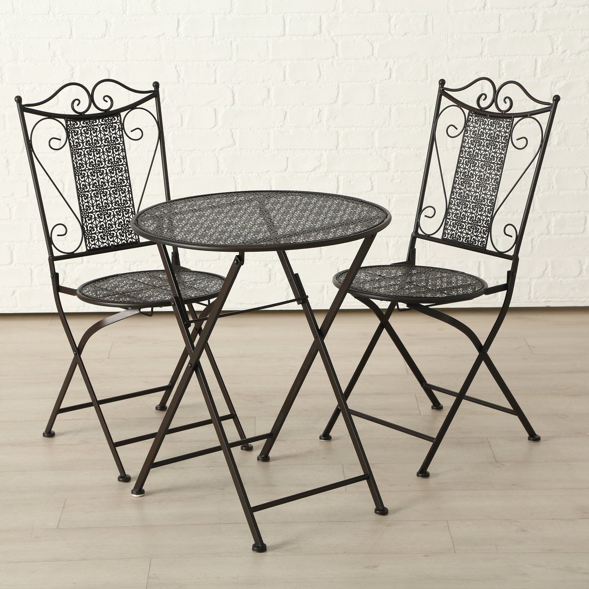 Bistroset Broder Tisch und Stühle, dunkelbraun 