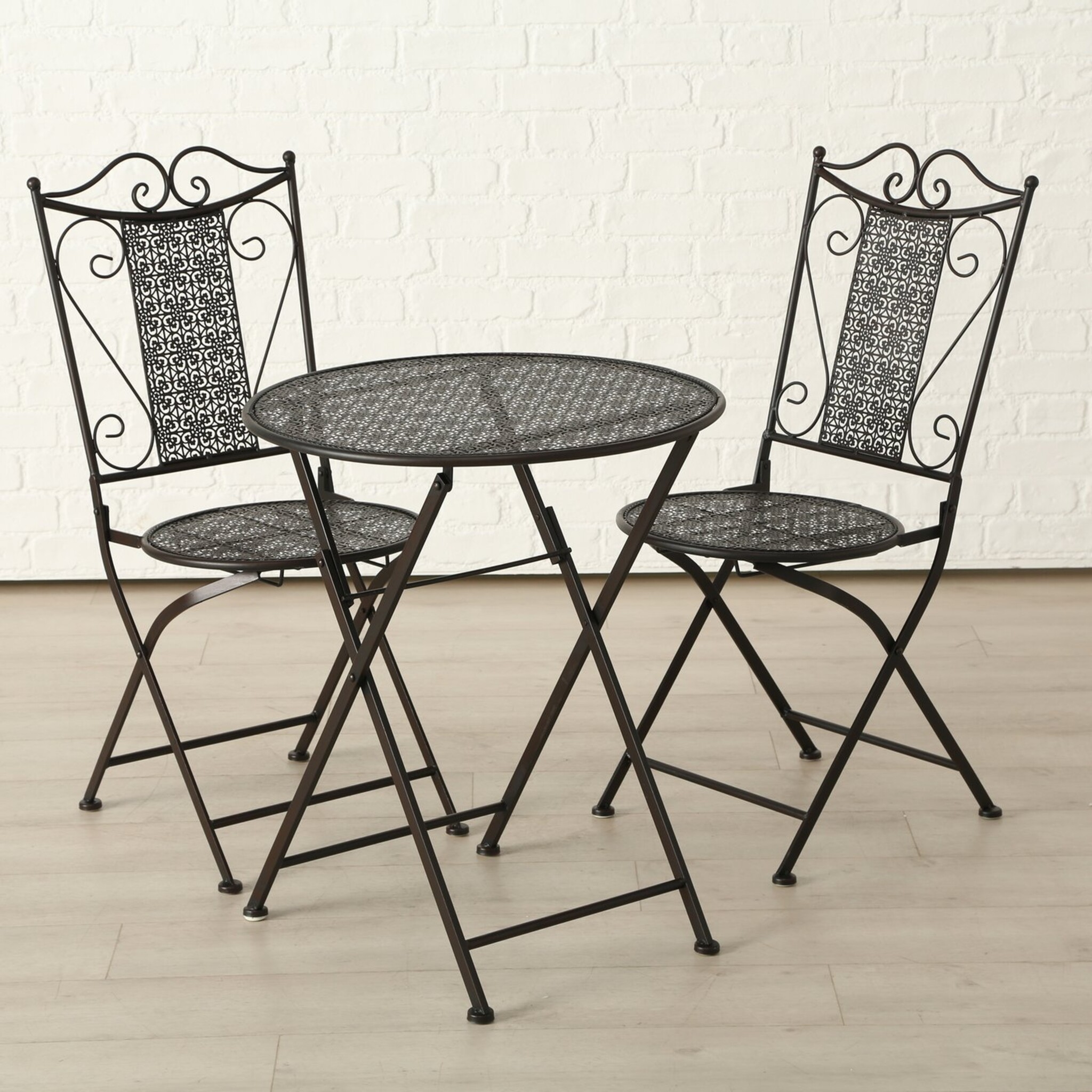 Bistroset Broder Tisch und Stühle, dunkelbraun 
