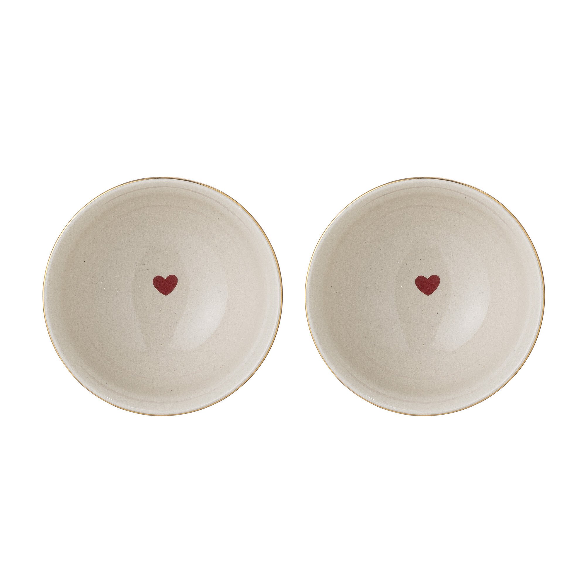 2er Set Schüssel Jolly mit Muster, weiss, gold, rot 