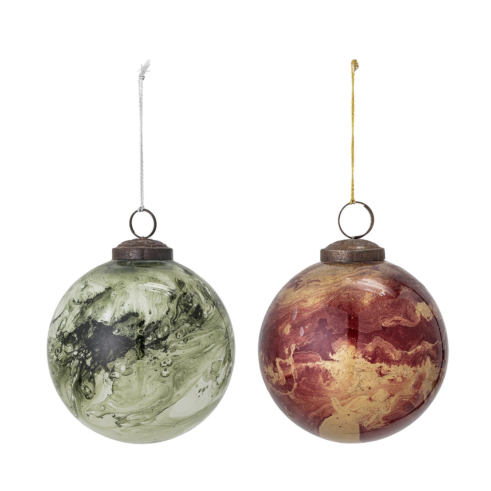2er Set Weihnachtsbaumkugel Loba aus Glas | Bloomingville