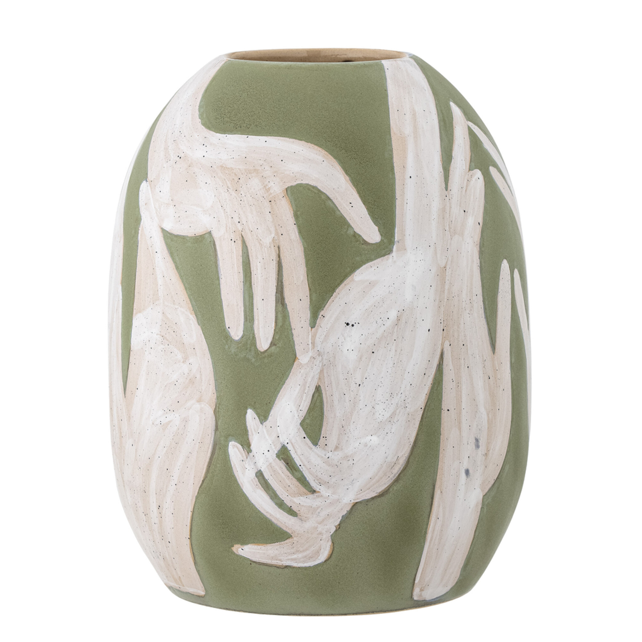 Adalena Deko-Vase, Steingut, grün 