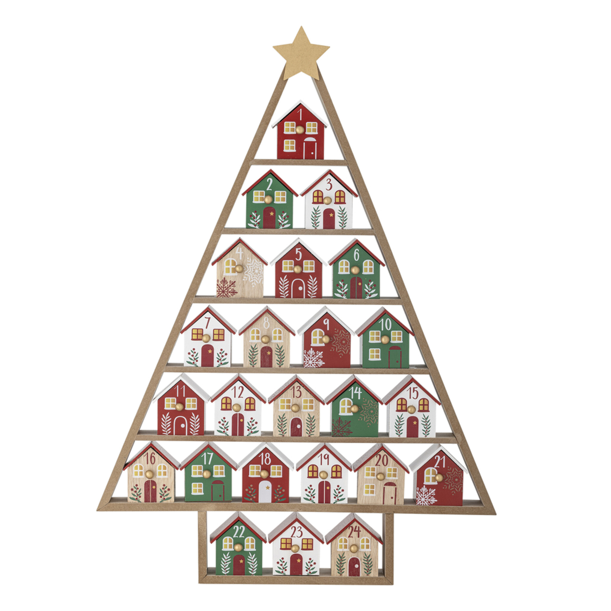 Adventskalender Calvin Tannenbaum-Form, rot 