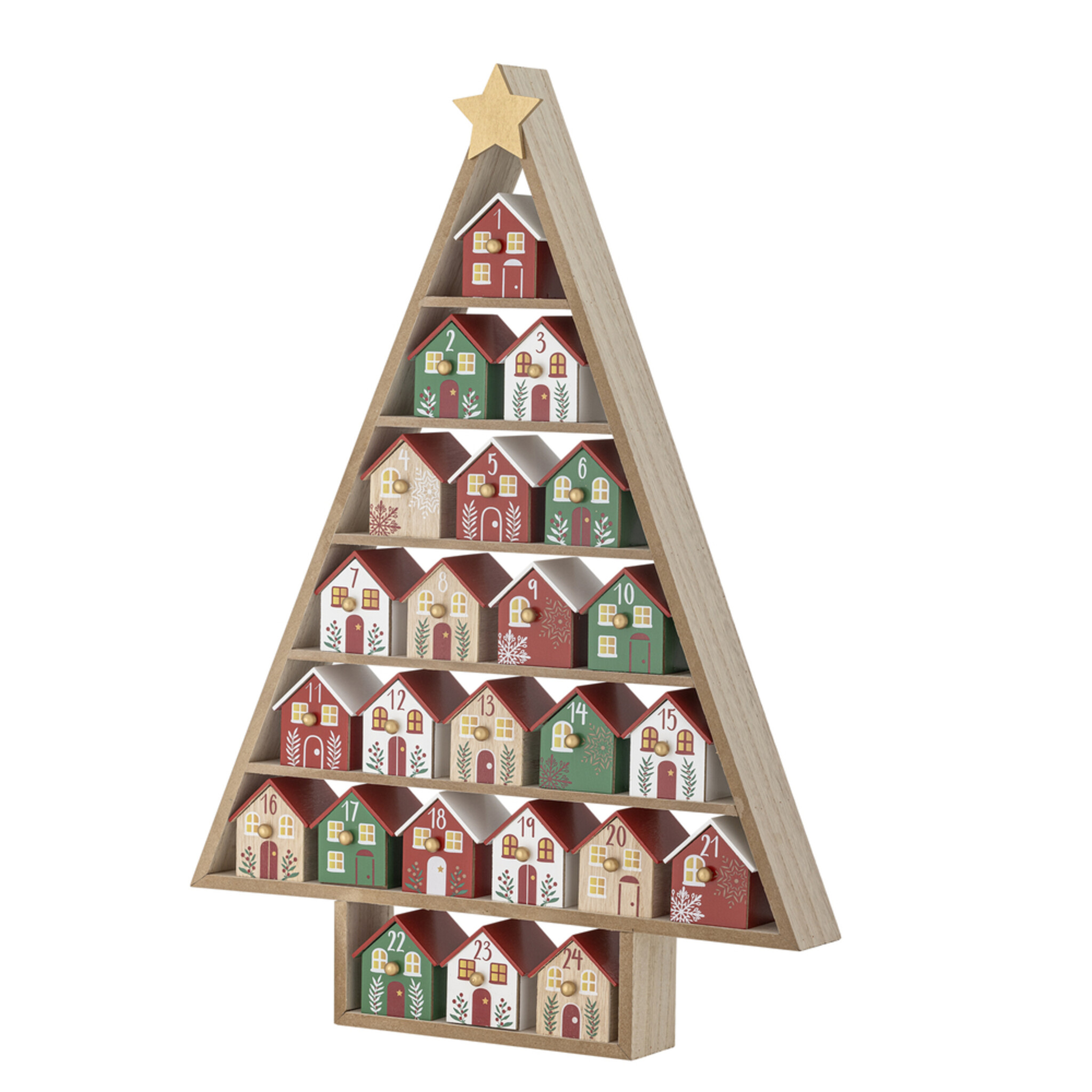 Adventskalender Calvin Tannenbaum-Form, rot 