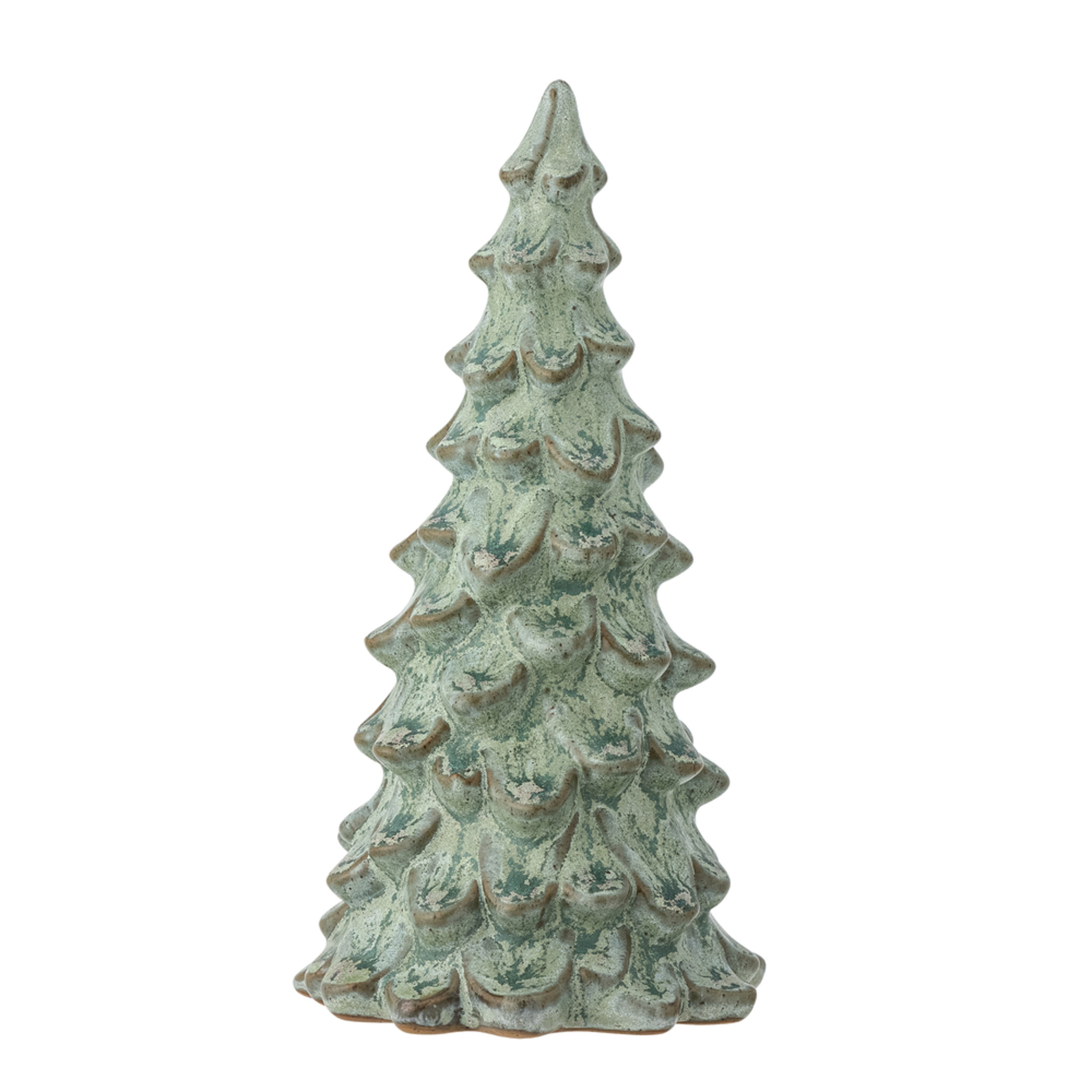 Auden Deko Weihnachtsbaum aus Steingut, grün Ø 10xH19 cm
