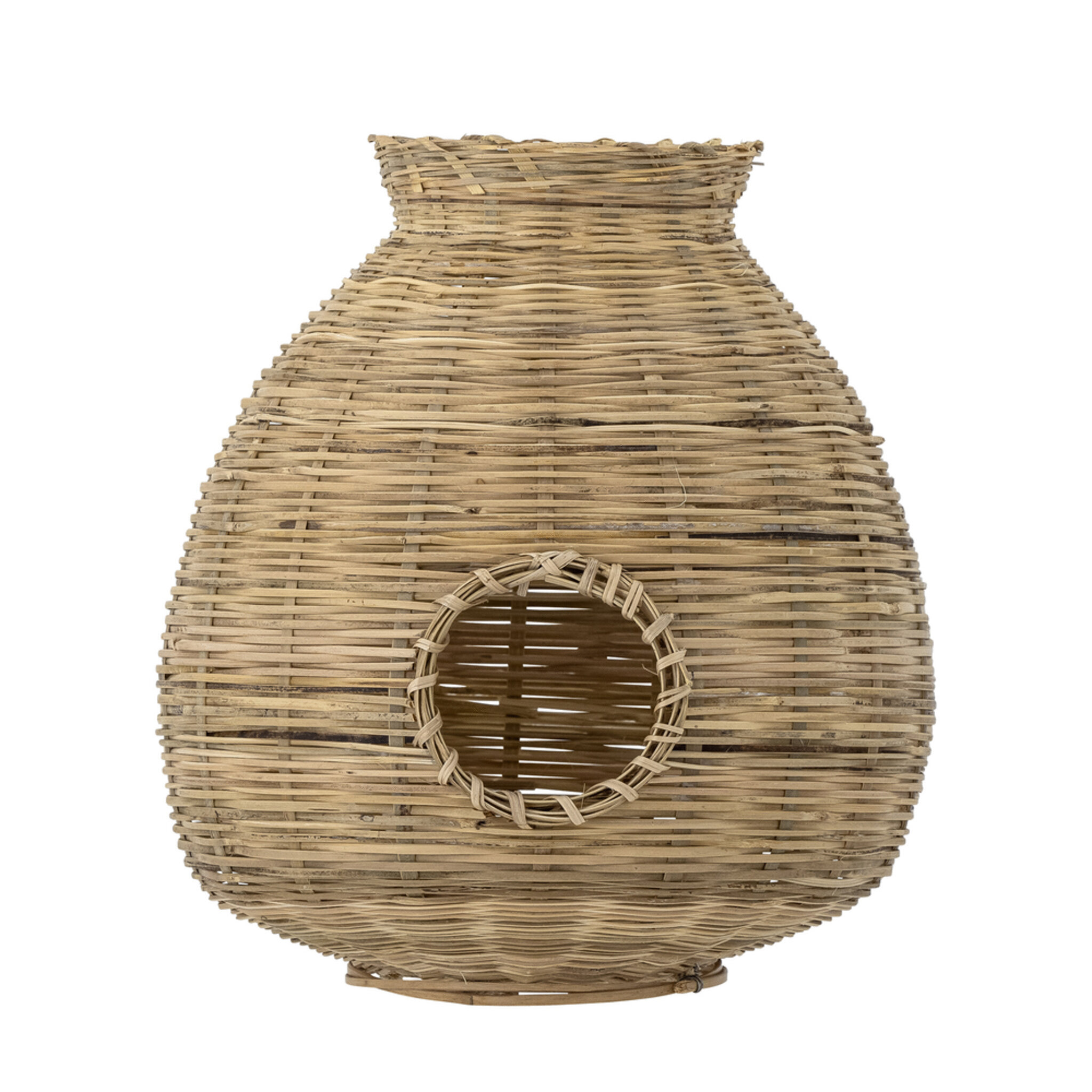 Bambus Laterne Ottine mit Glas, natur Ø 25xH26 cm