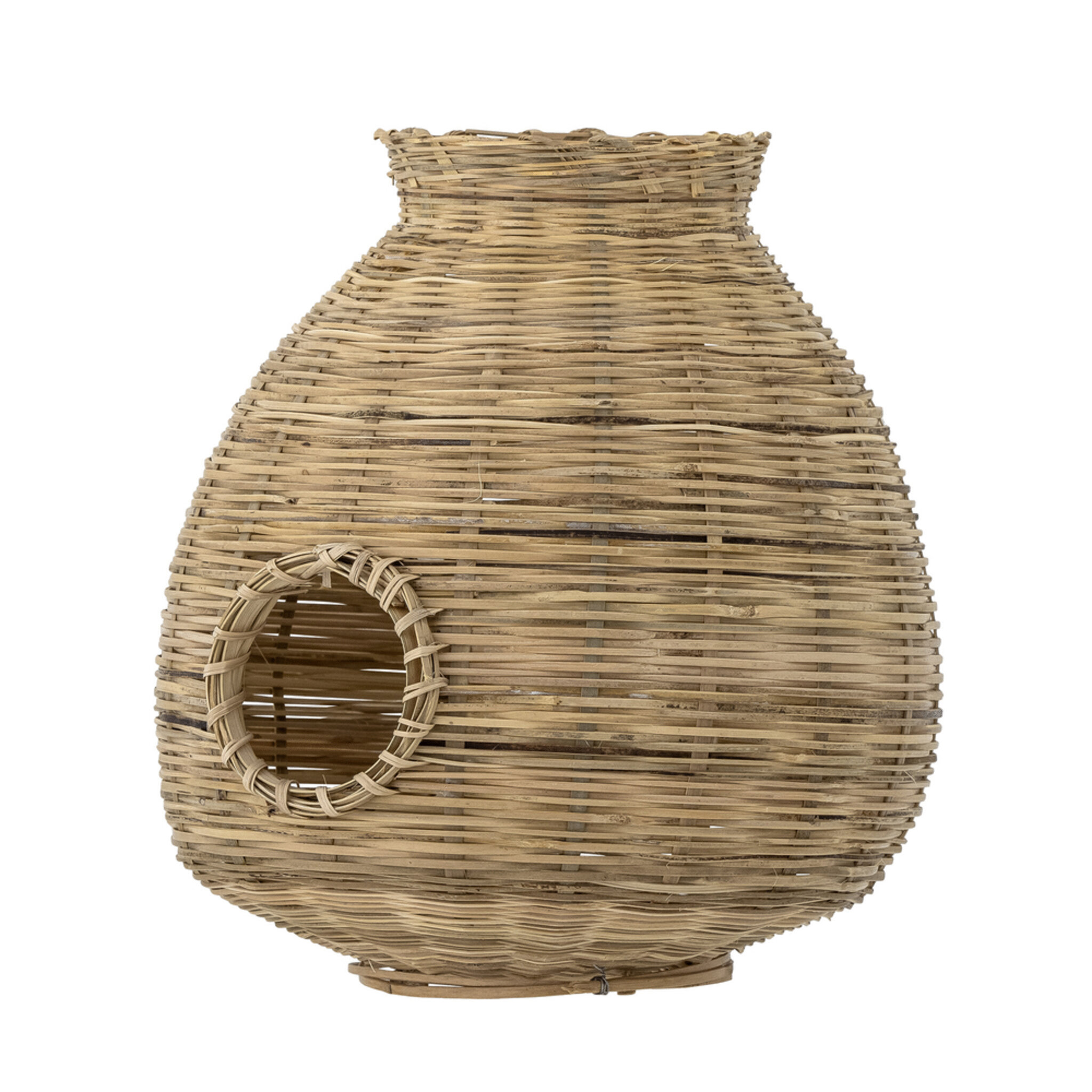 Bambus Laterne Ottine mit Glas, natur Ø 25xH26 cm