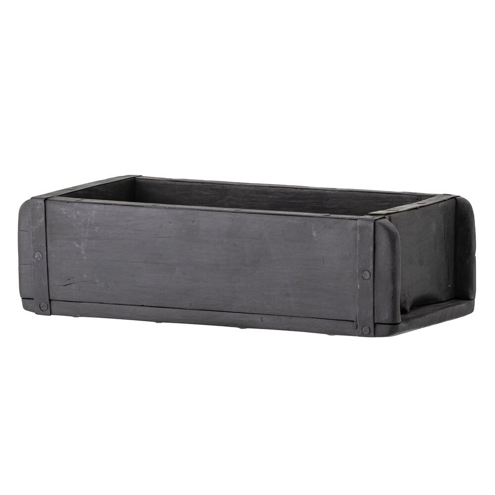 Ziegelform Black Box recyceltes Holz, schwarz 