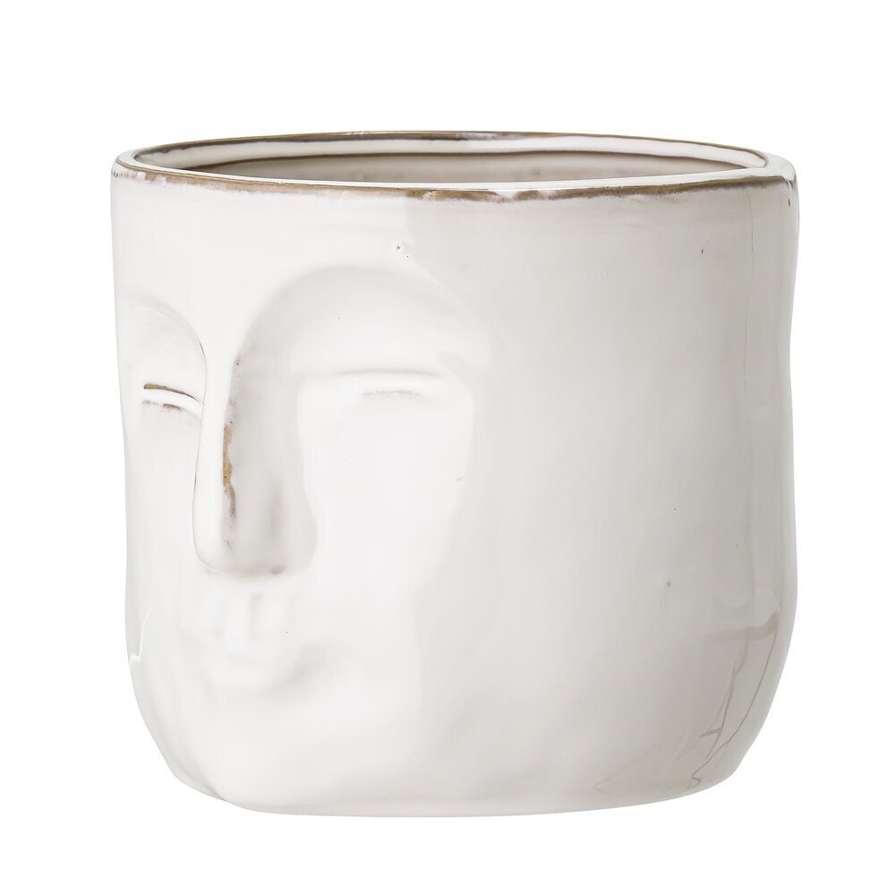 Blumentopf Ignacia mit Gesicht, weiss 