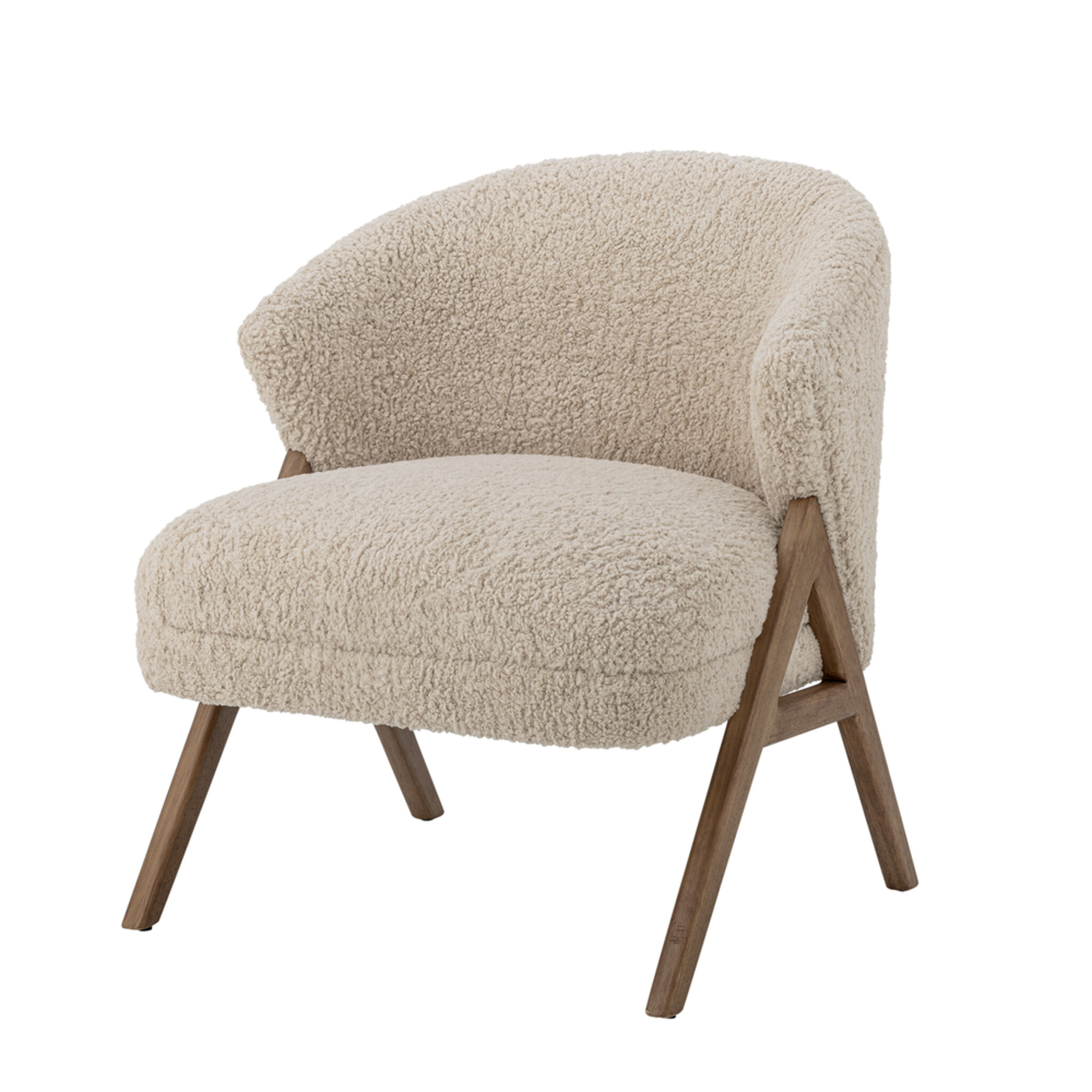 Camino plüschiger Loungesessel, creme 