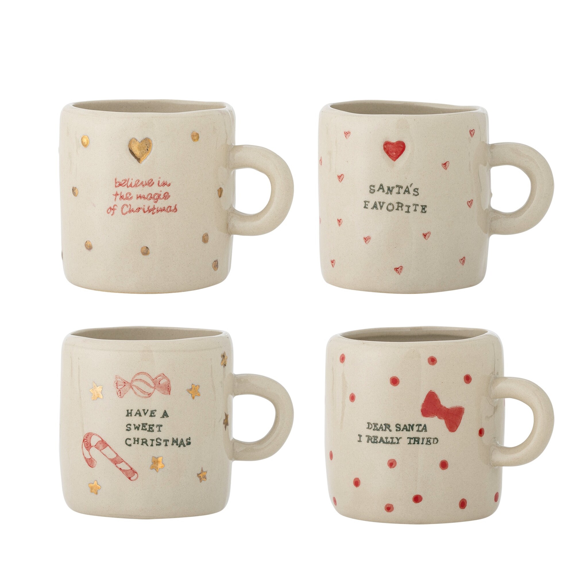 Christy Tasse Natur 260 ml (4er-Set), Weihnachten, natur Ø 7 x H 6 cm