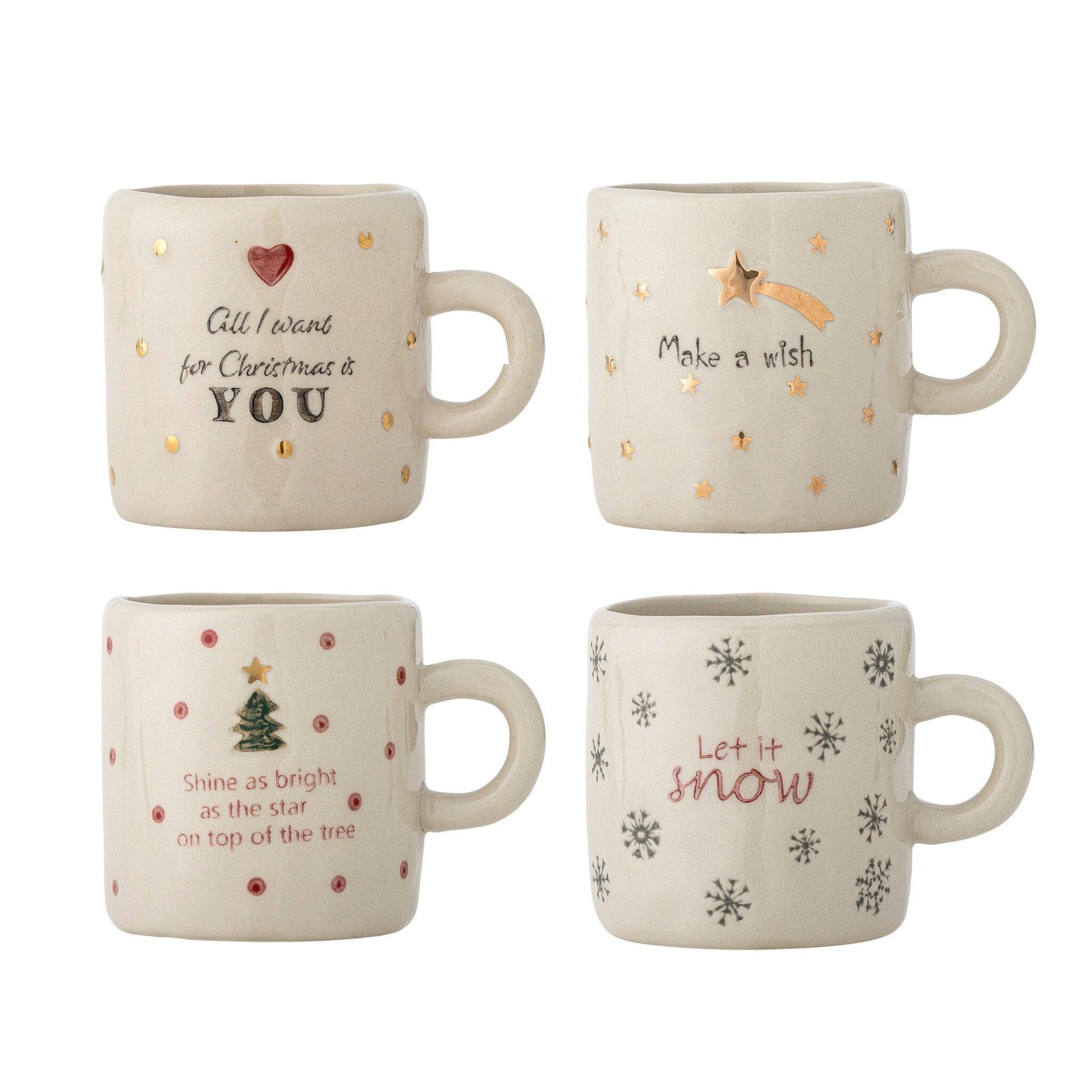 Christy Tasse Natur 260 ml (4er-Set), Weihnachten, natur Ø 7 x H 6 cm