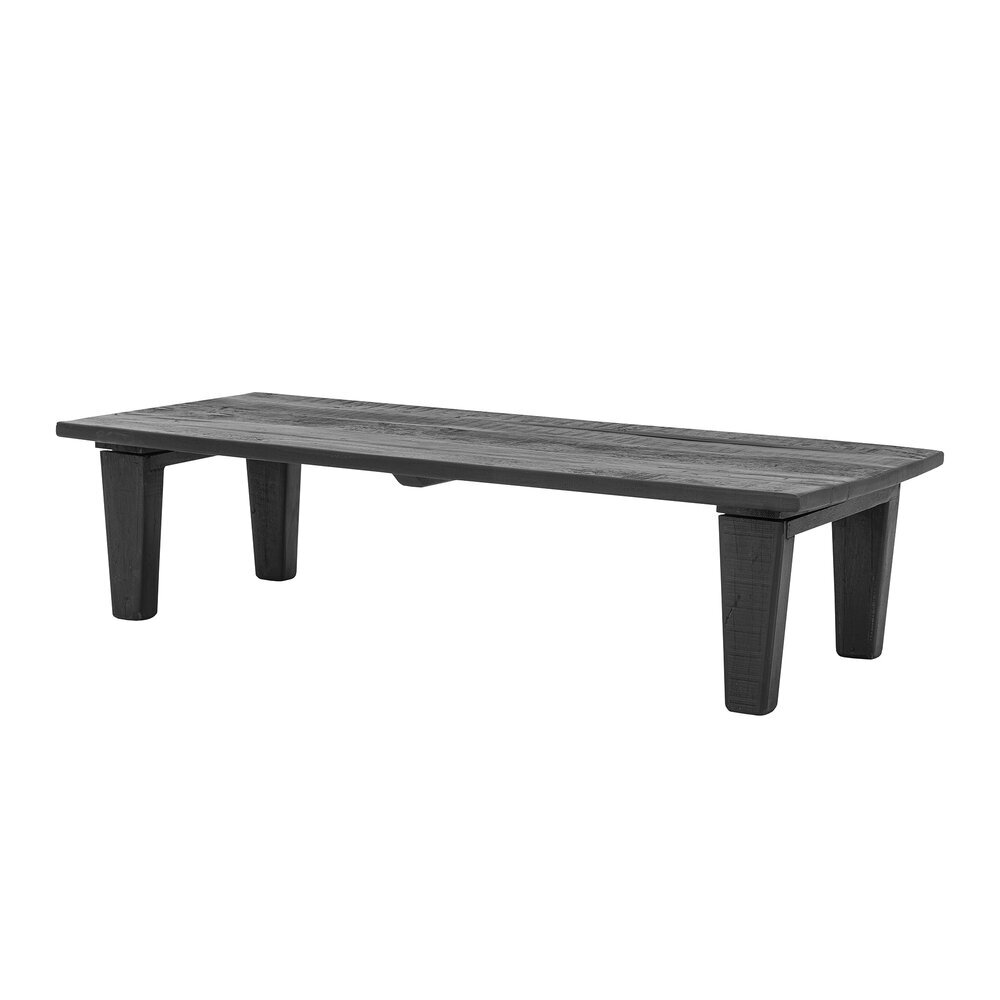 Couchtisch Ribber, Schwarz, Recyceltes Holz, schwarz 