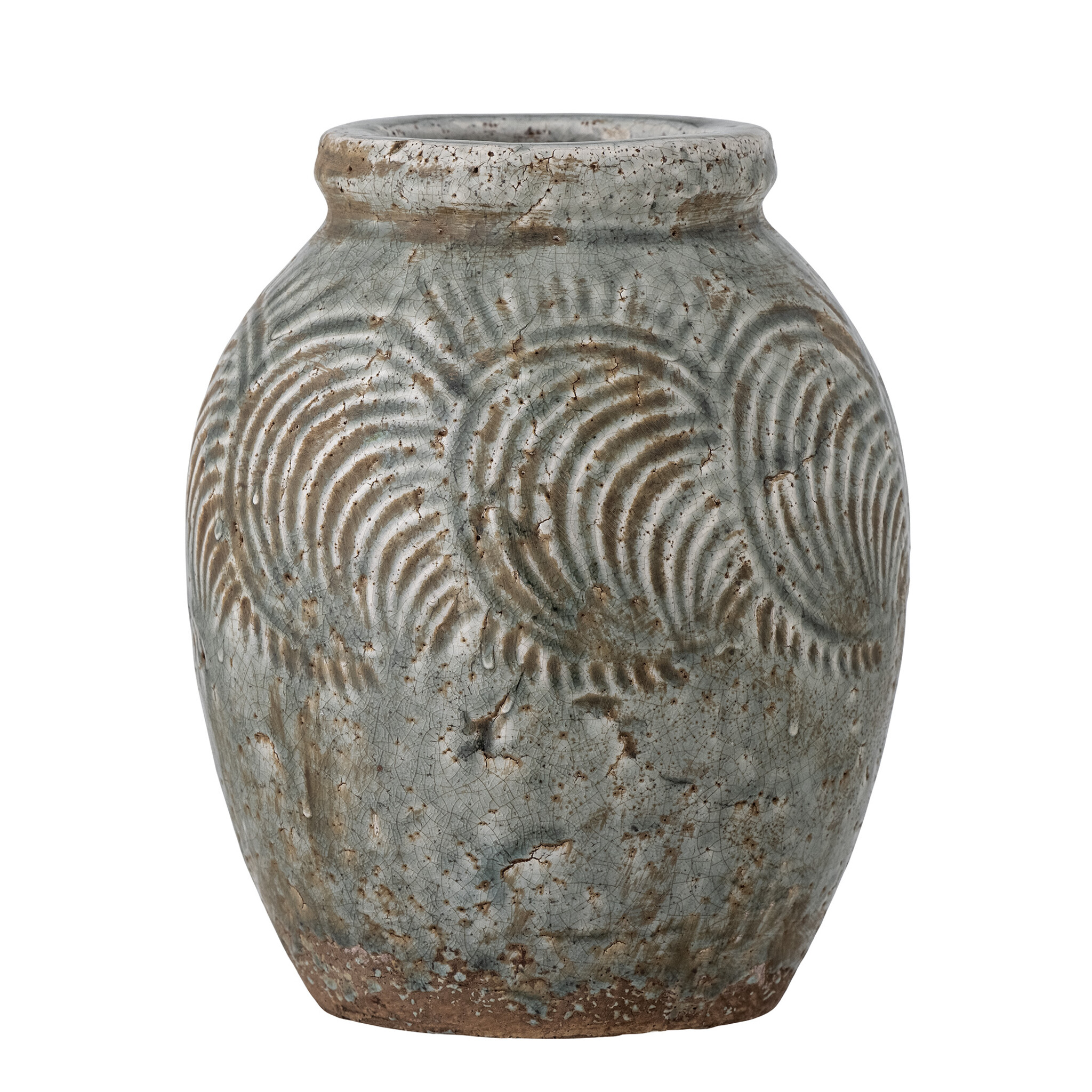 Damian Deko-Vase, Terrakotta, grün 