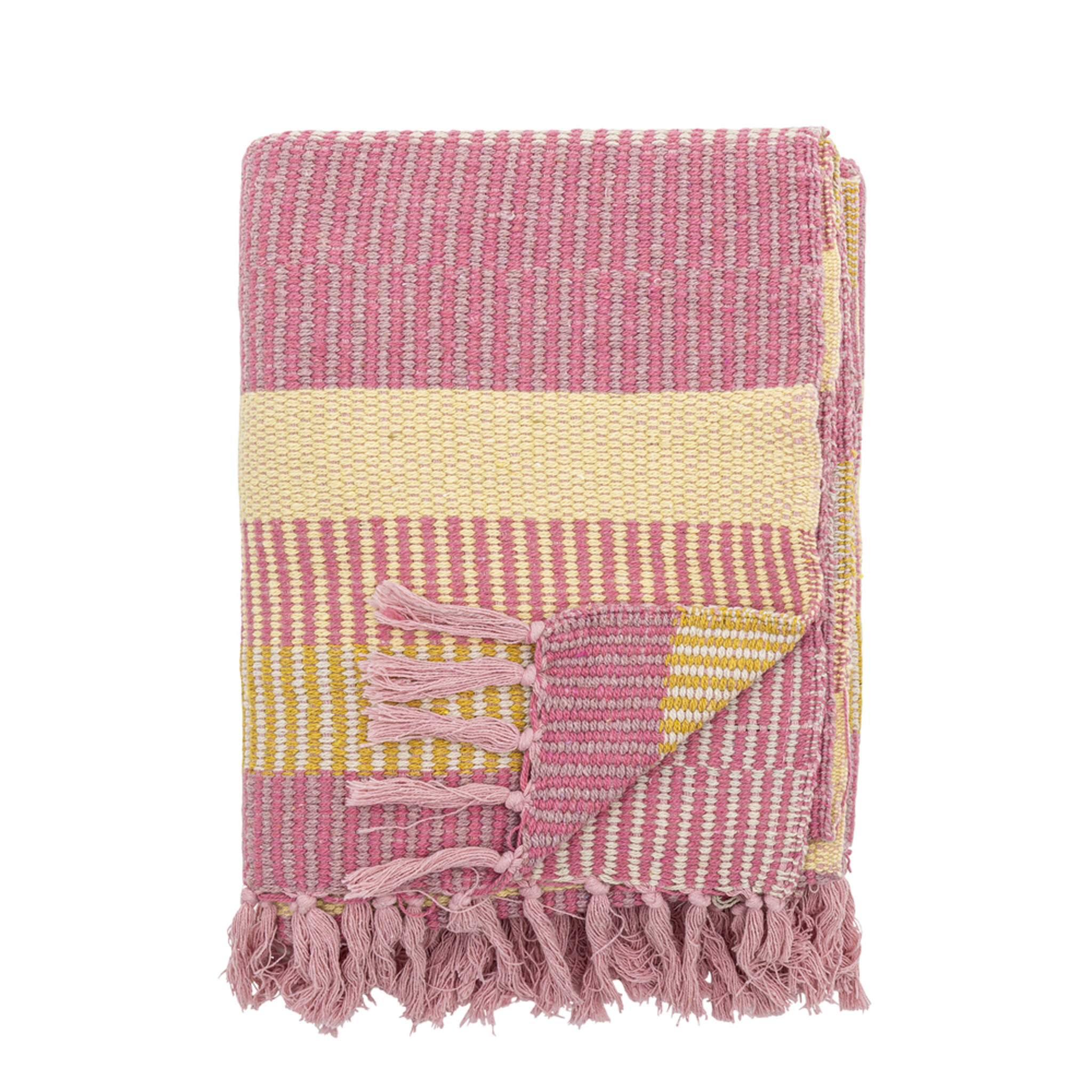 Decke Isnel aus recycelter Baumwolle, pink 